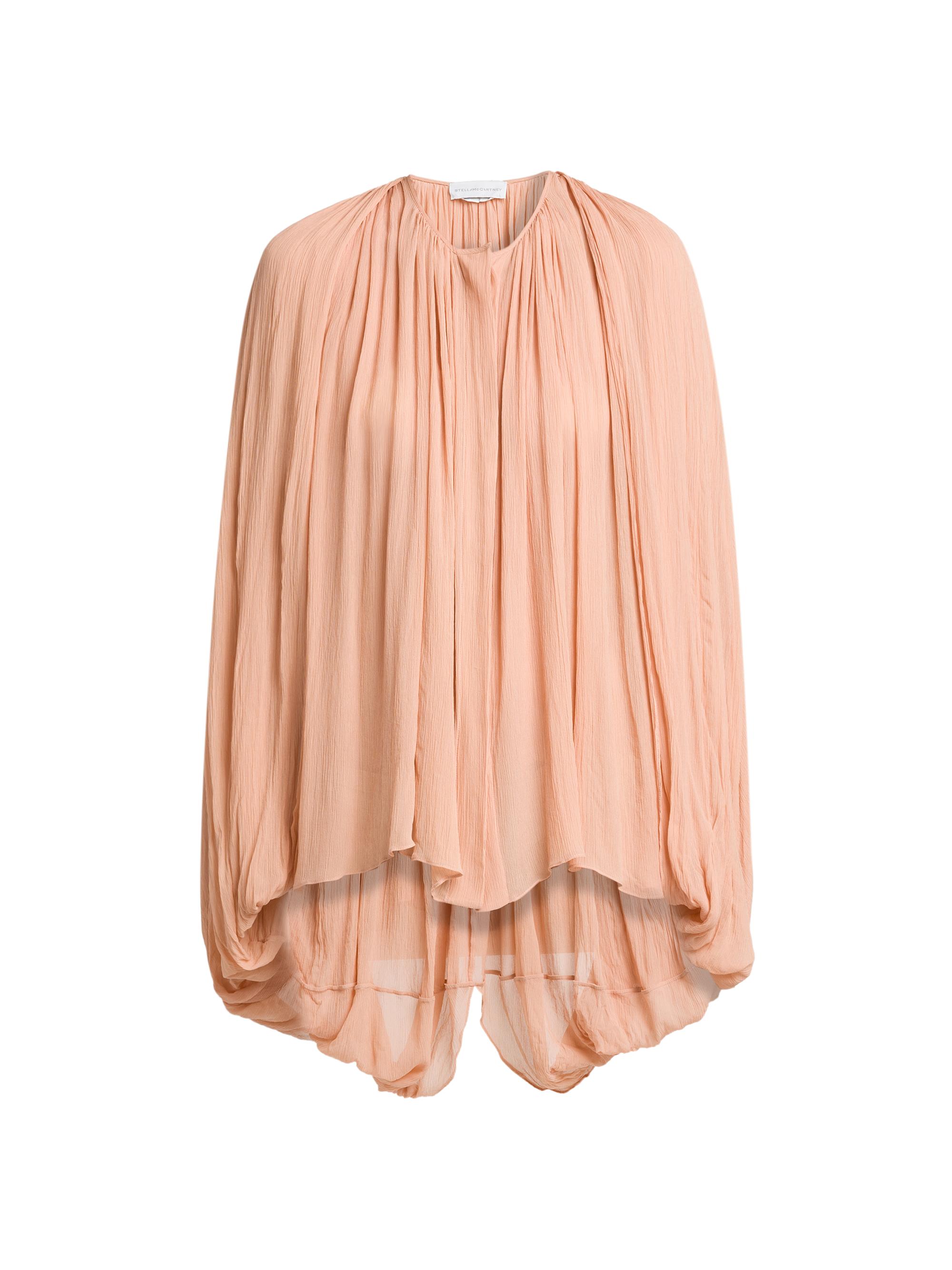 Stella McCartney Women's Drape Creponne Silk Cape High-Low Top - Tea Rose