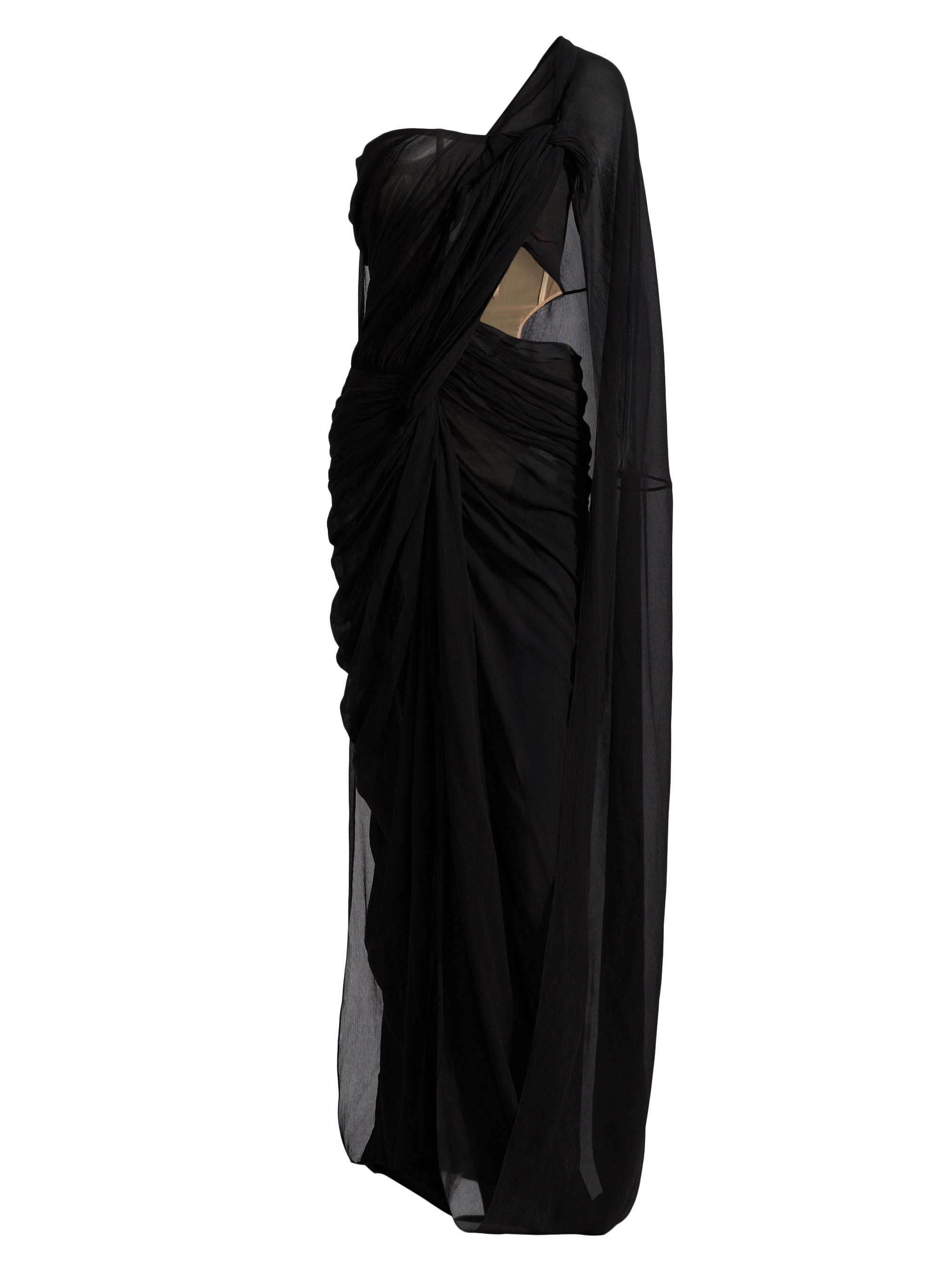 Stella McCartney Women's Asymmetric Draped Crepon Gown - Black