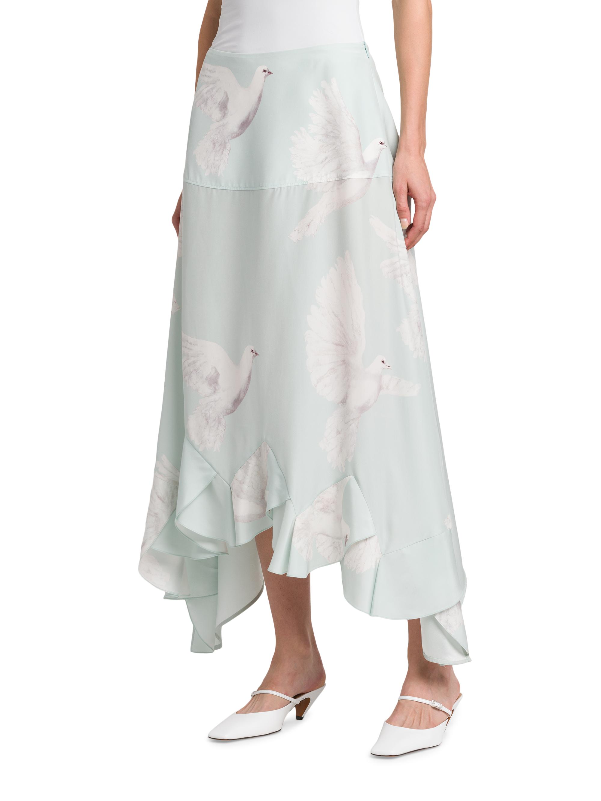 Stella McCartney Birds Silk Asymmetric Maxi Skirt | Saks Fifth Avenue
