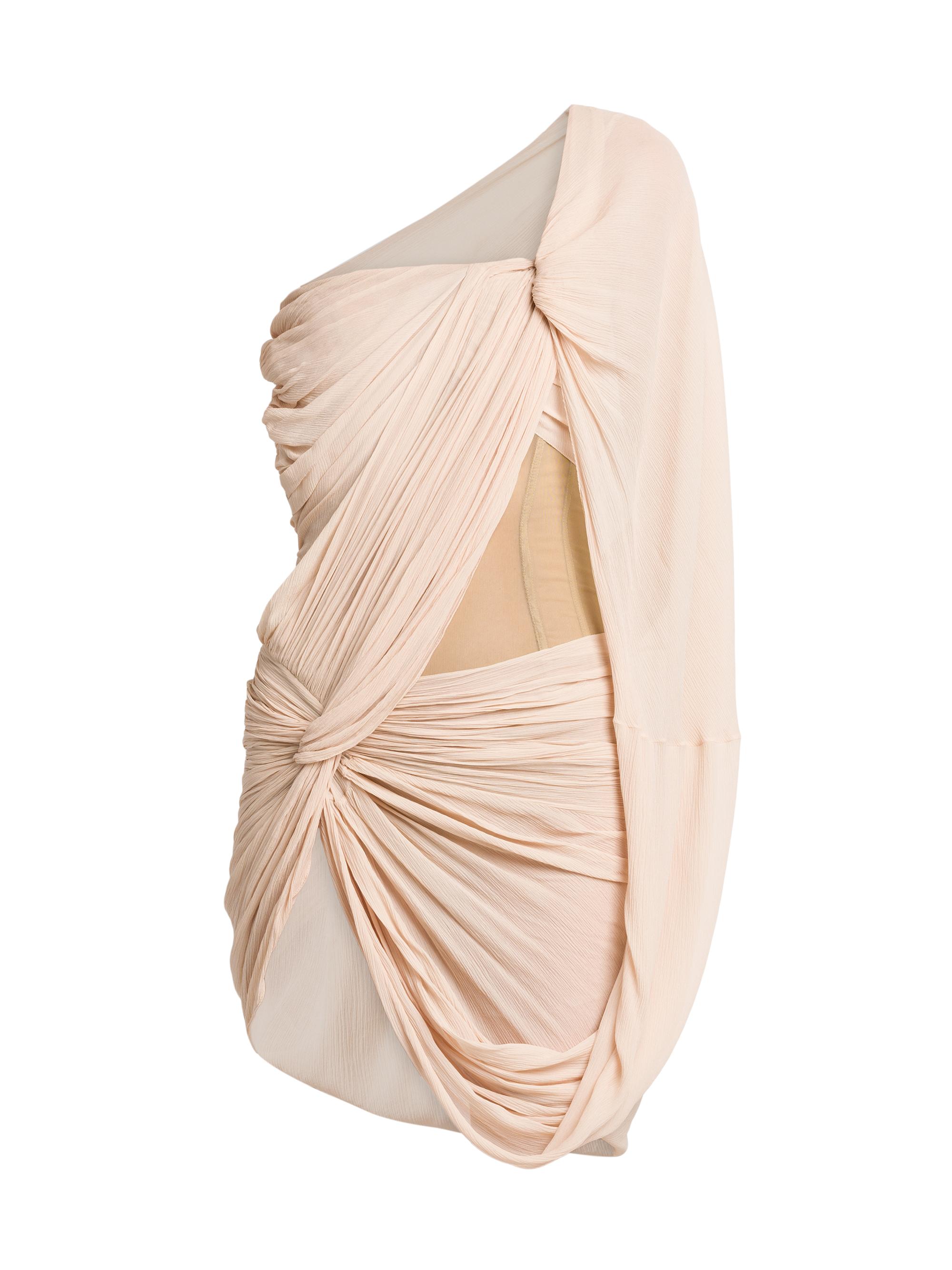 Stella McCartney Women's Drape Creponne Silk Asymmetric Cape Minidress - White