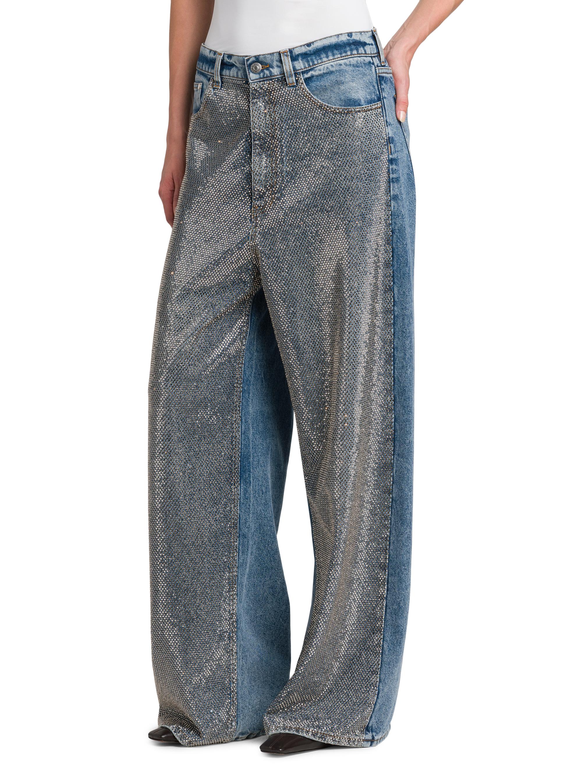 Stella McCartney Hotfix Crystals Mid-Rise Wide-Leg Jeans | Saks