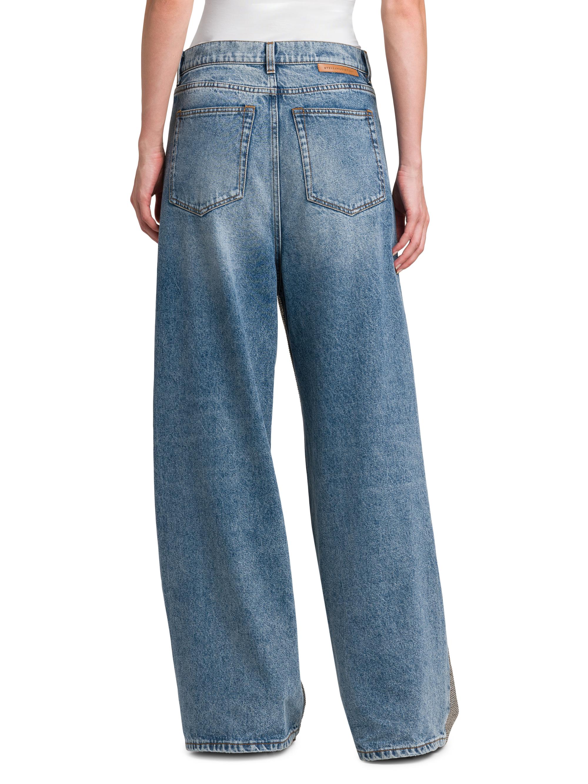 Stella McCartney Hotfix Crystals Mid-Rise Wide-Leg Jeans | Saks