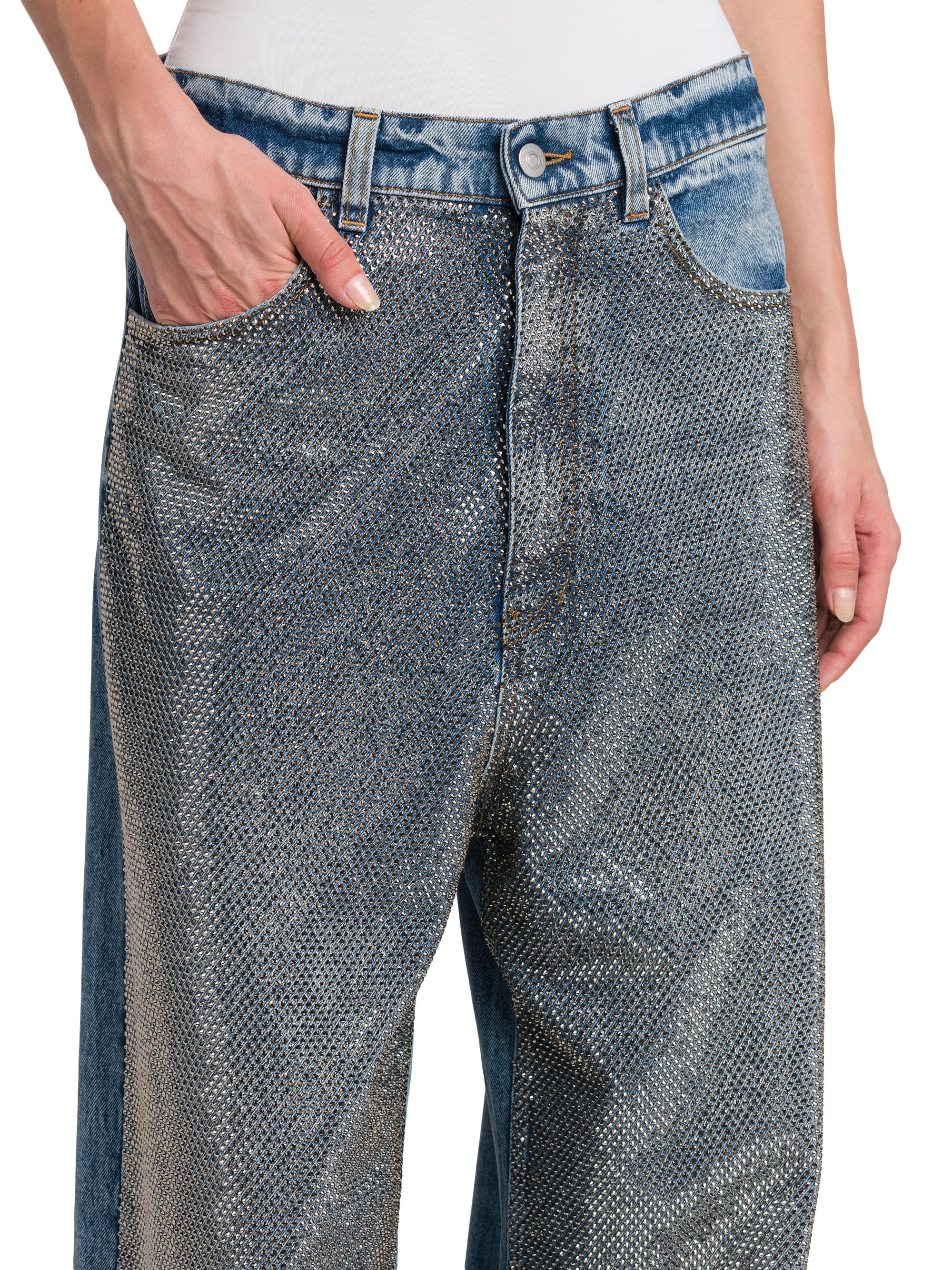Stella McCartney Hotfix Crystals Mid-Rise Wide-Leg Jeans | Saks