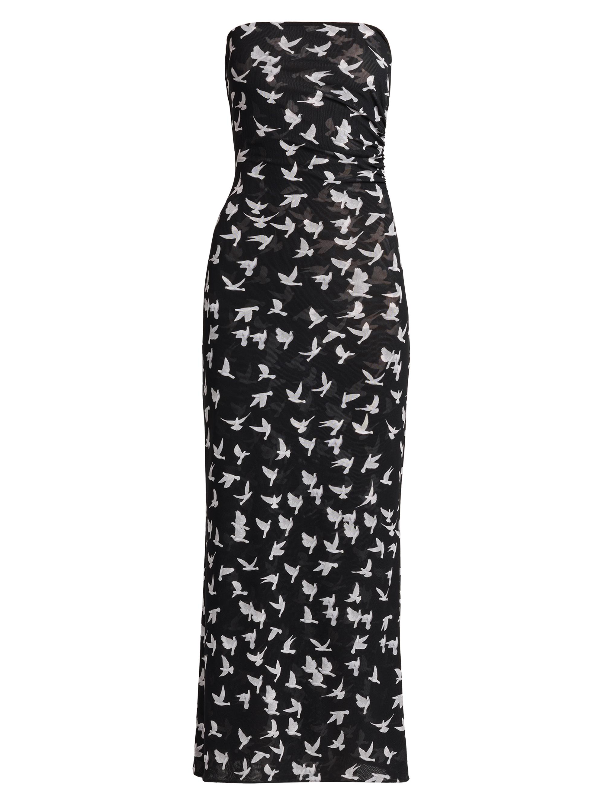 Stella McCartney Women's Flying Bird Haze Mesh Strapless Dress - Black