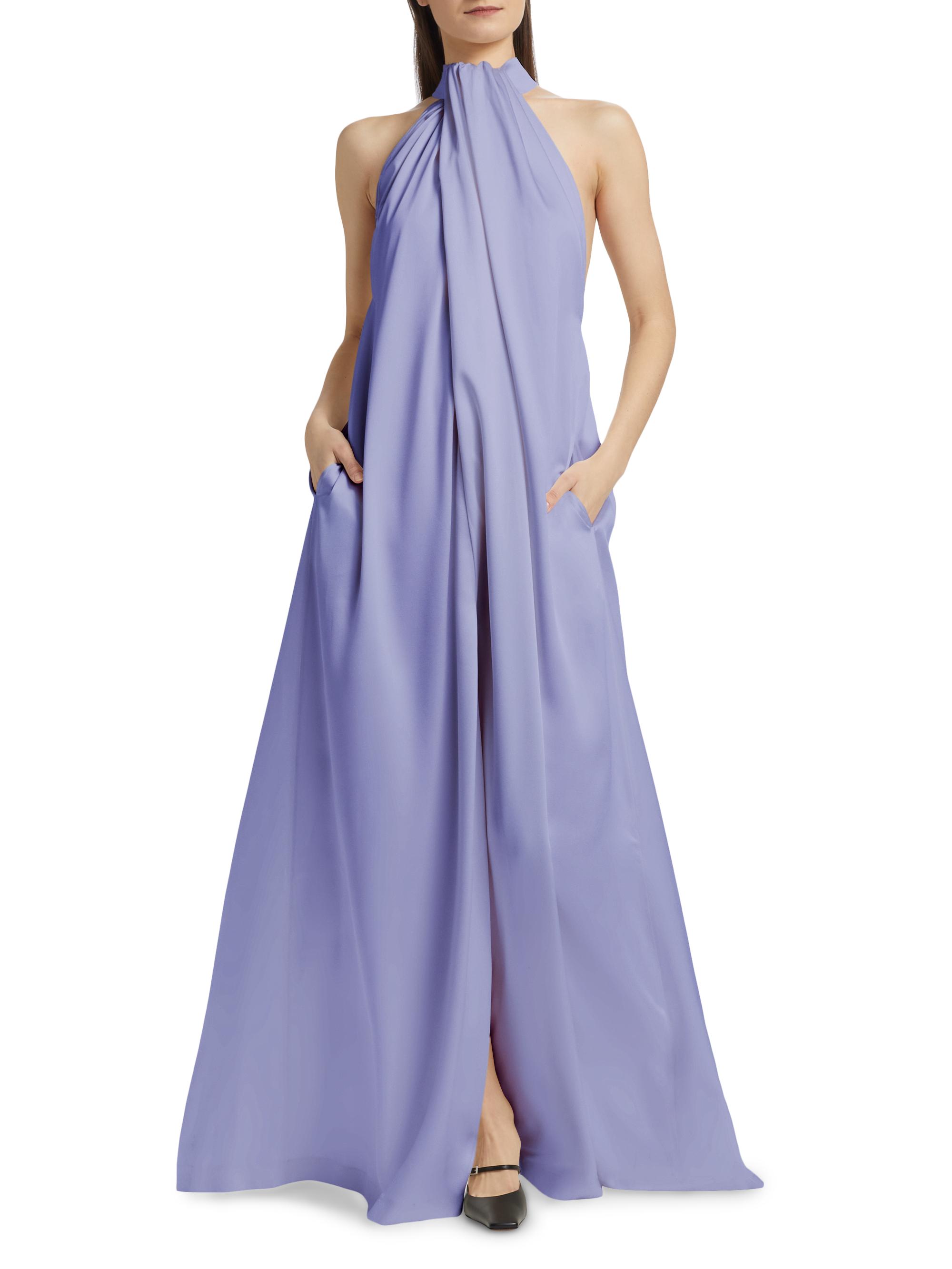 Stella McCartney Envers Satin Halterneck Maxi Dress | Saks Fifth