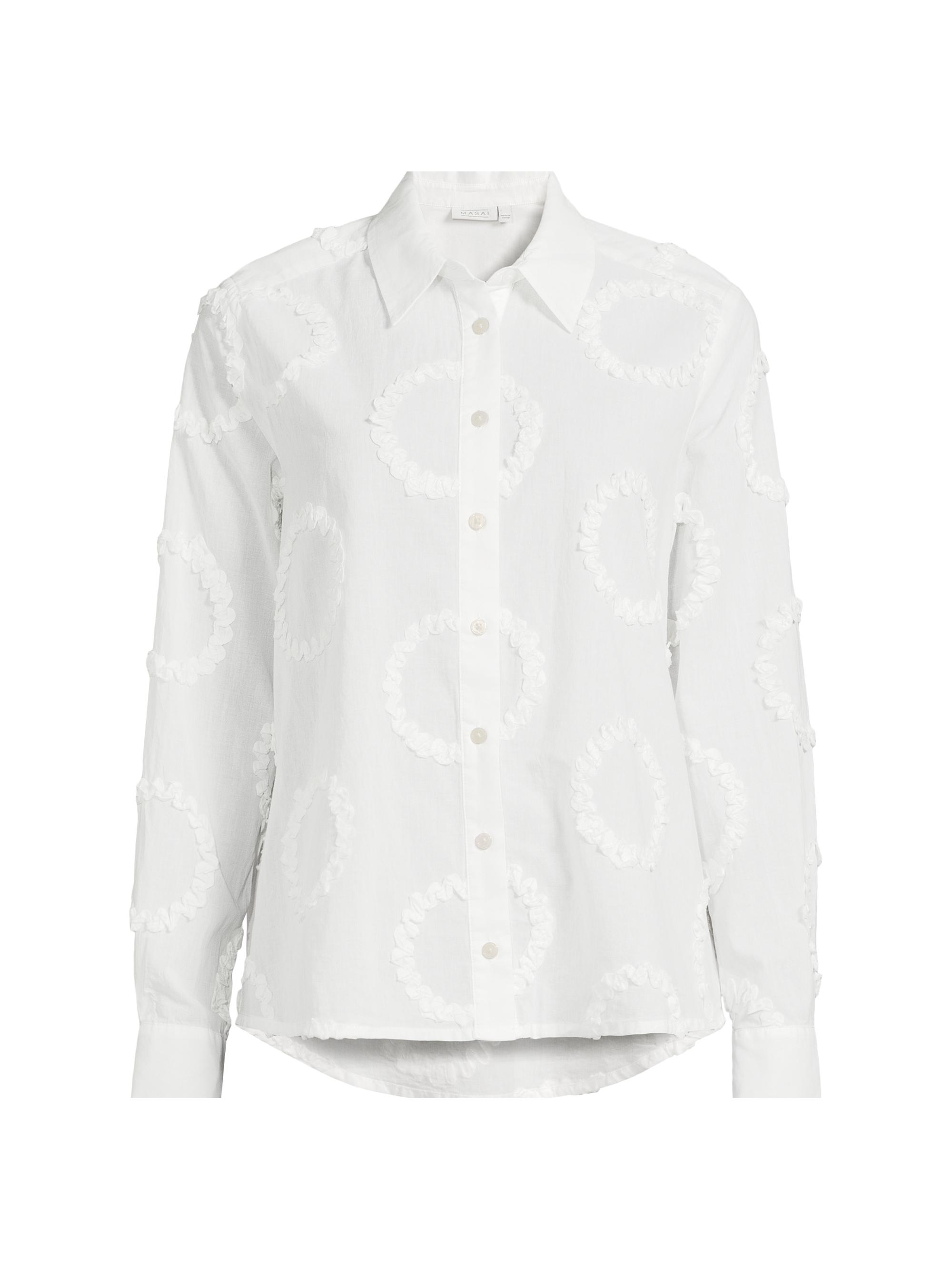 Masai Copenhagen Women's Imma Embroidered Cotton Button-Front Shirt - Jet Stream