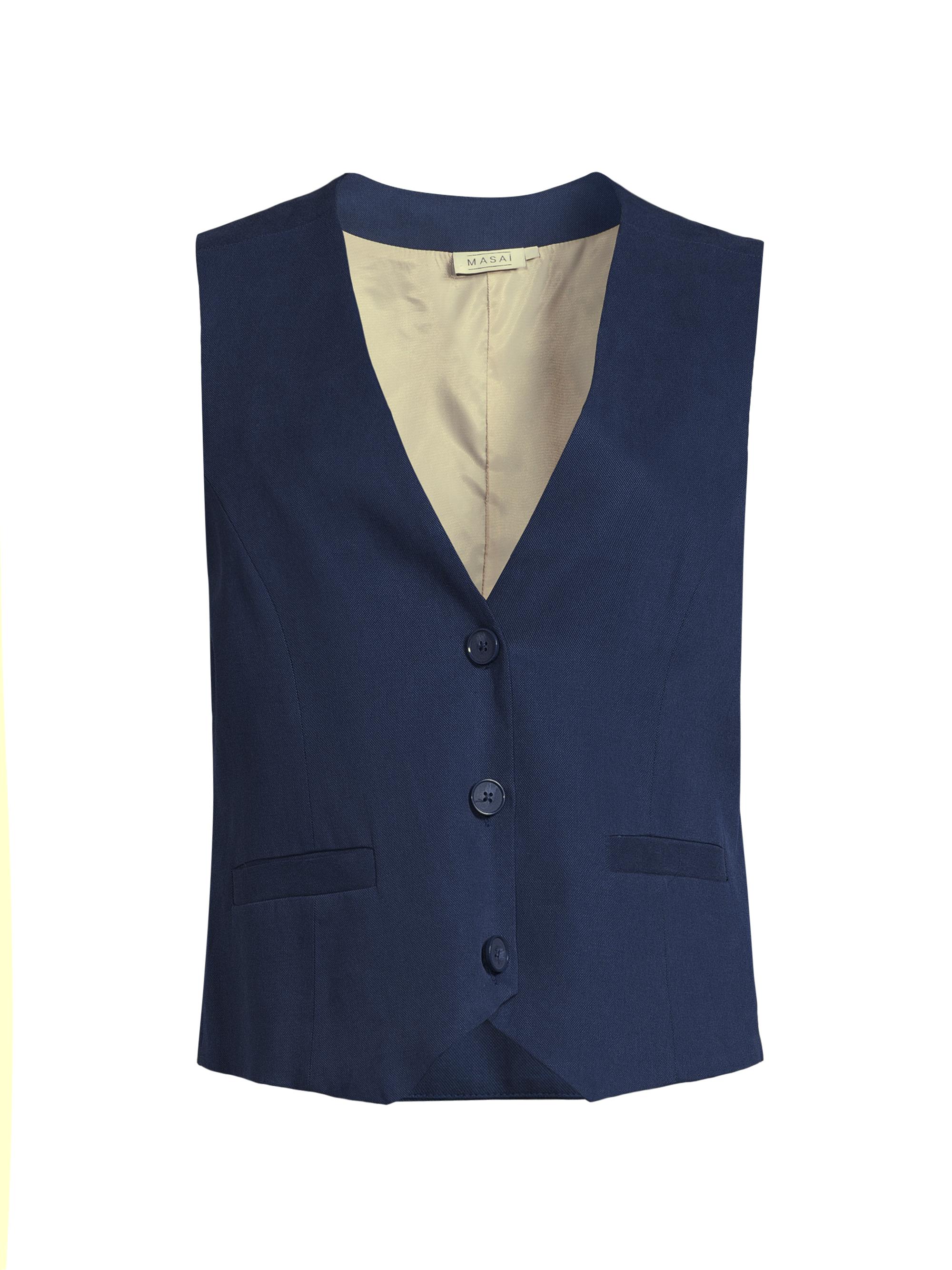Masai Copenhagen Women's Jordyn Buttoned Waistcoat - Sargasso Sea