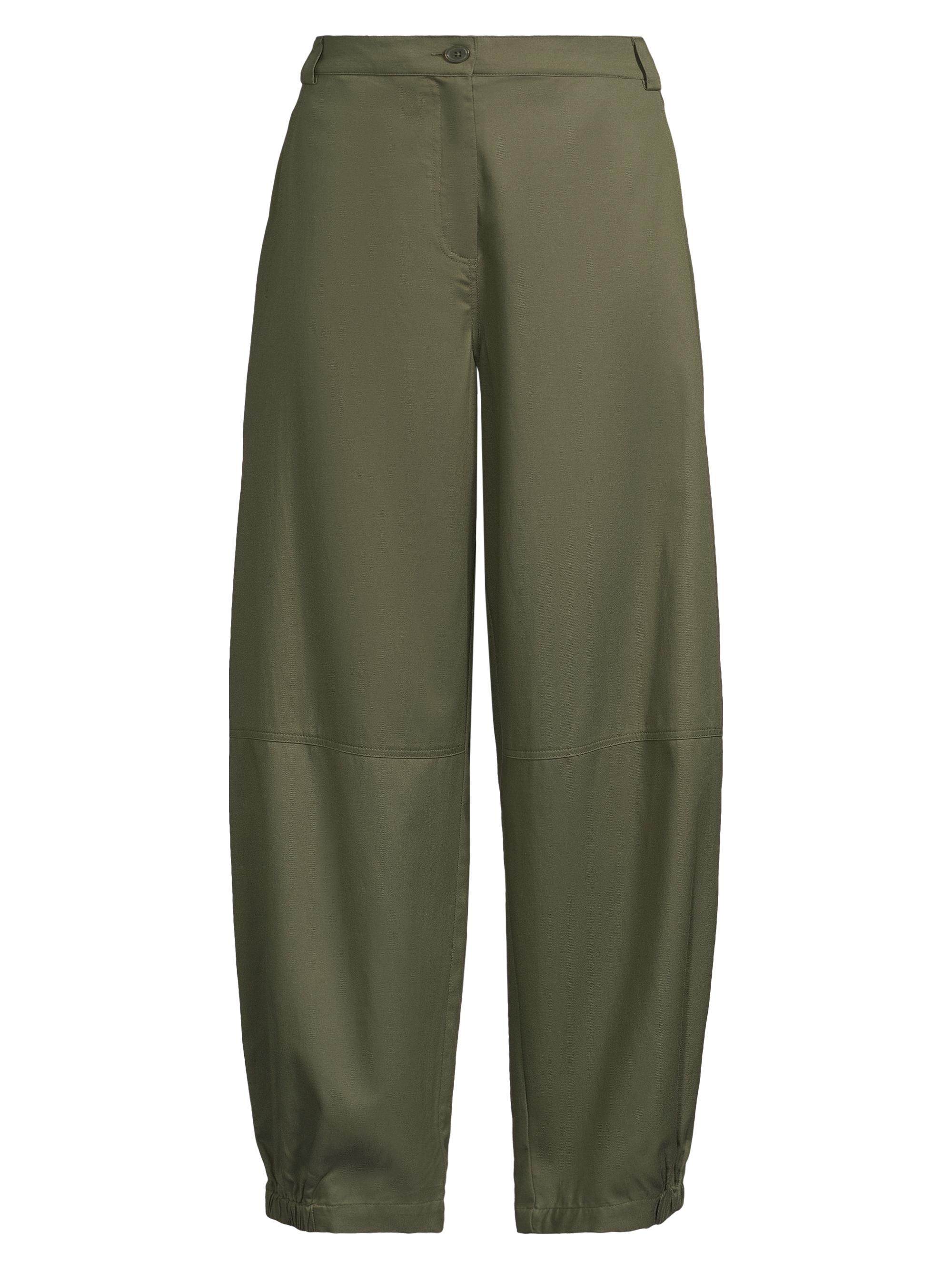 Masai Copenhagen Women's Prionna Flat Front Cotton-Blend Trousers - Dark Lichen Green