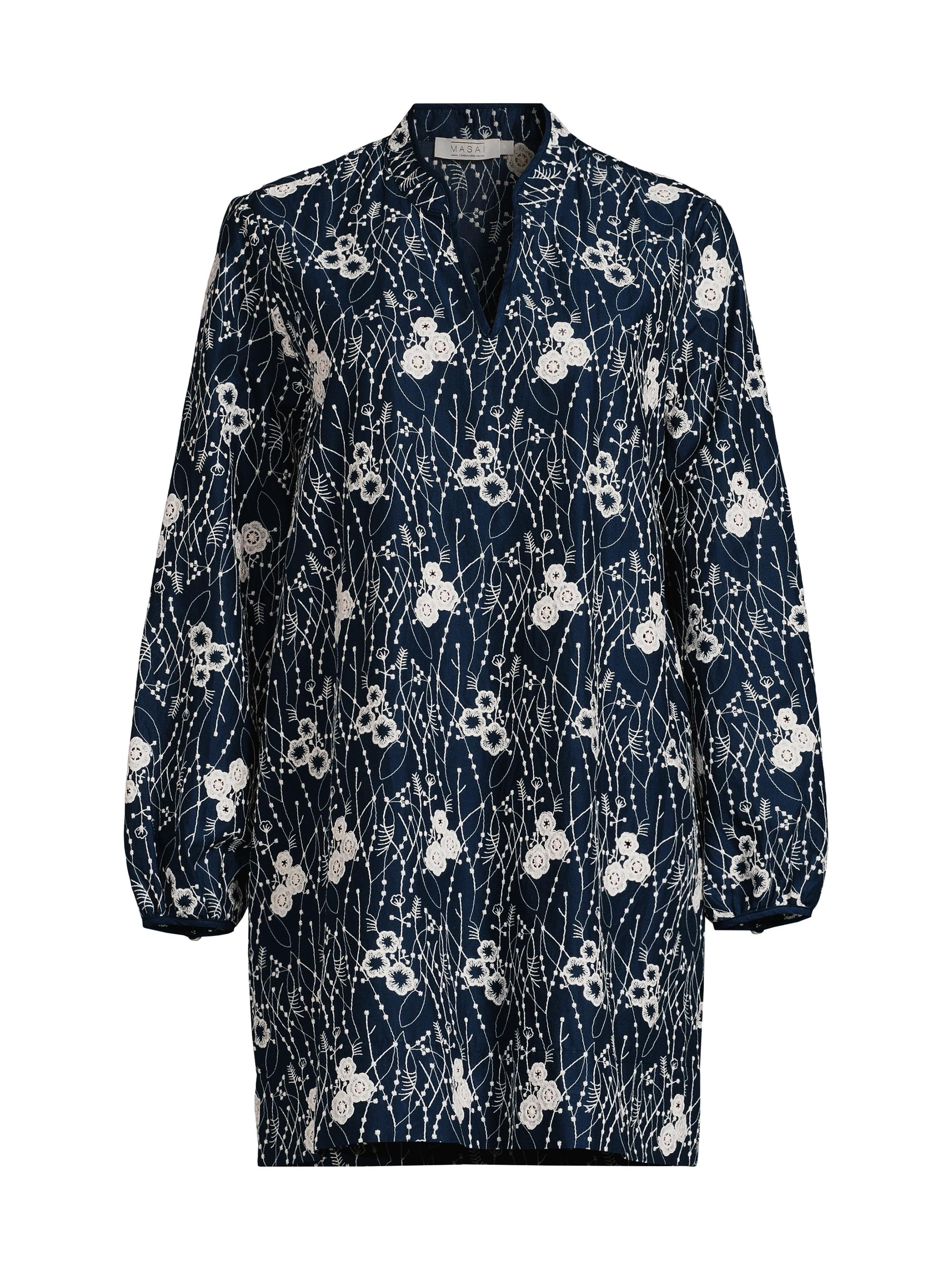 Masai Copenhagen Women's Giaria Floral-Embroidered Cotton Minidress - Sargasso Sea