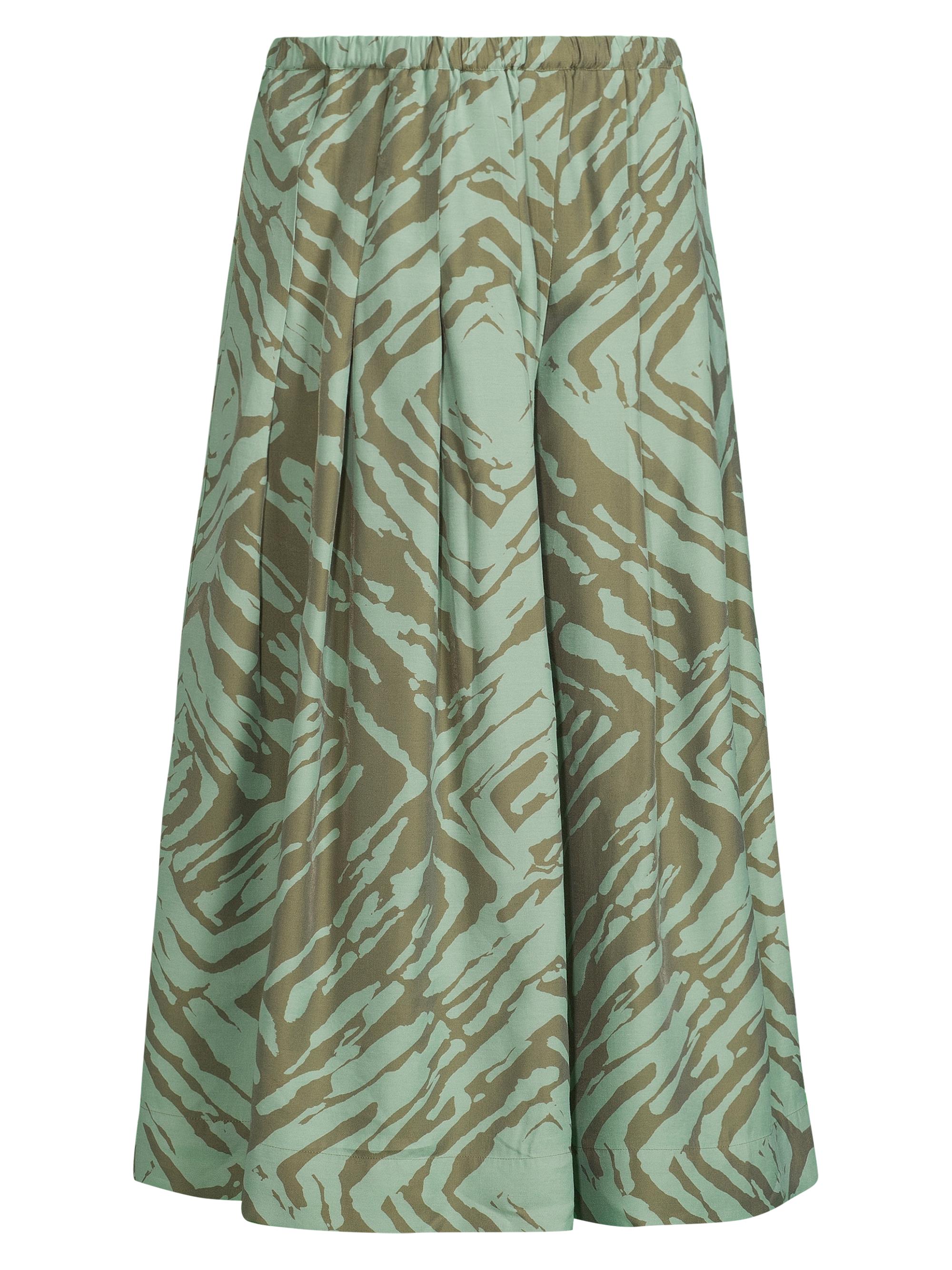 Masai Copenhagen Women's Siffan Printed A-Line Midi-Skirt - Dark Lichen Green