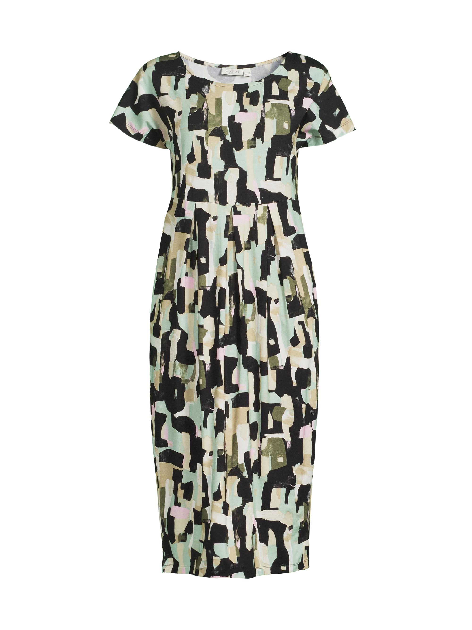 Masai Copenhagen Women's Olnia Abstract Print Midi-Dress - Frosty Green