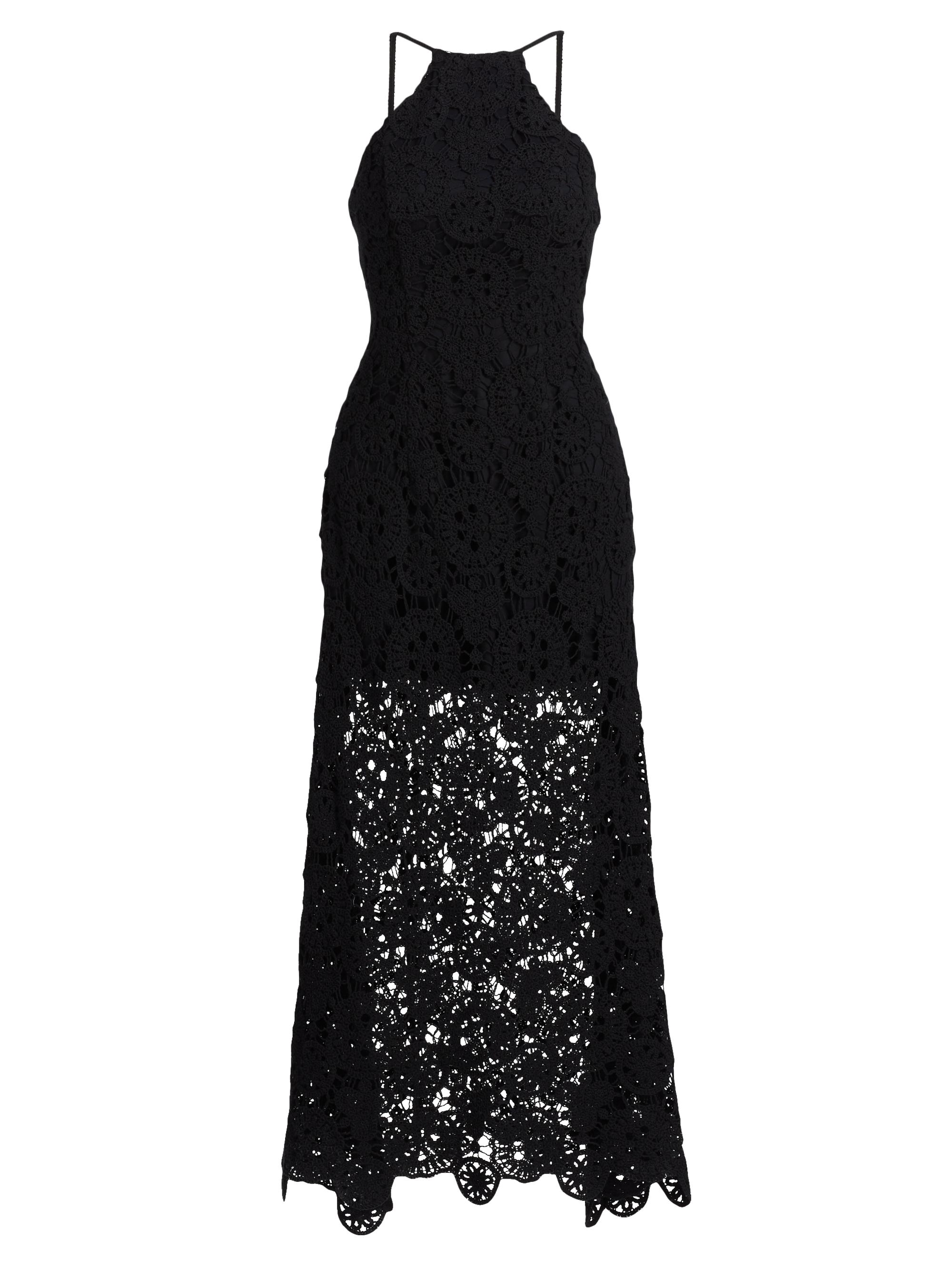 Amur Women's Crochet Halterneck Midi-Dress - Black