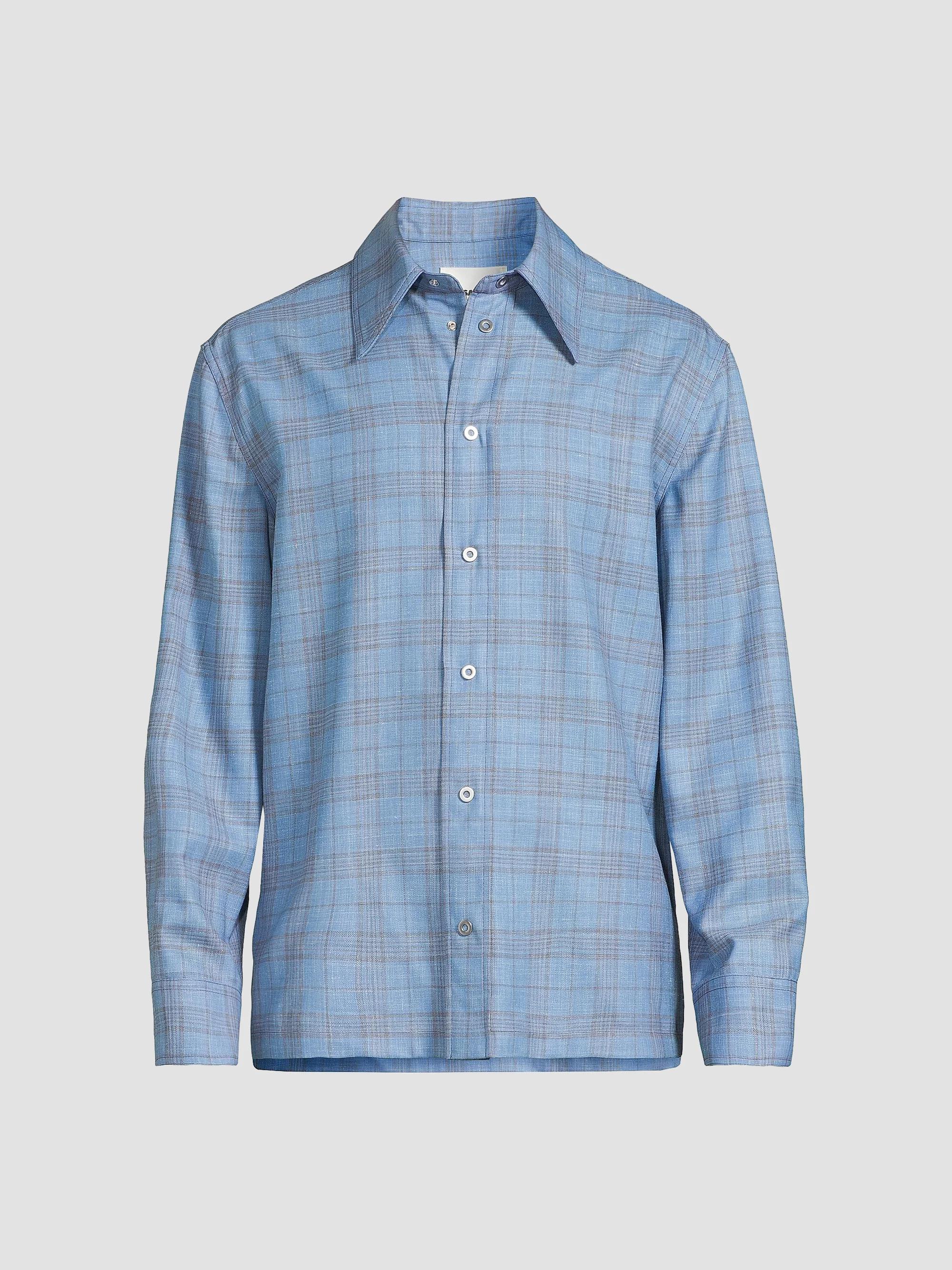 Jil Sander Contrast-Trim Cotton-Silk Poplin Short-Sleeve Shirt 