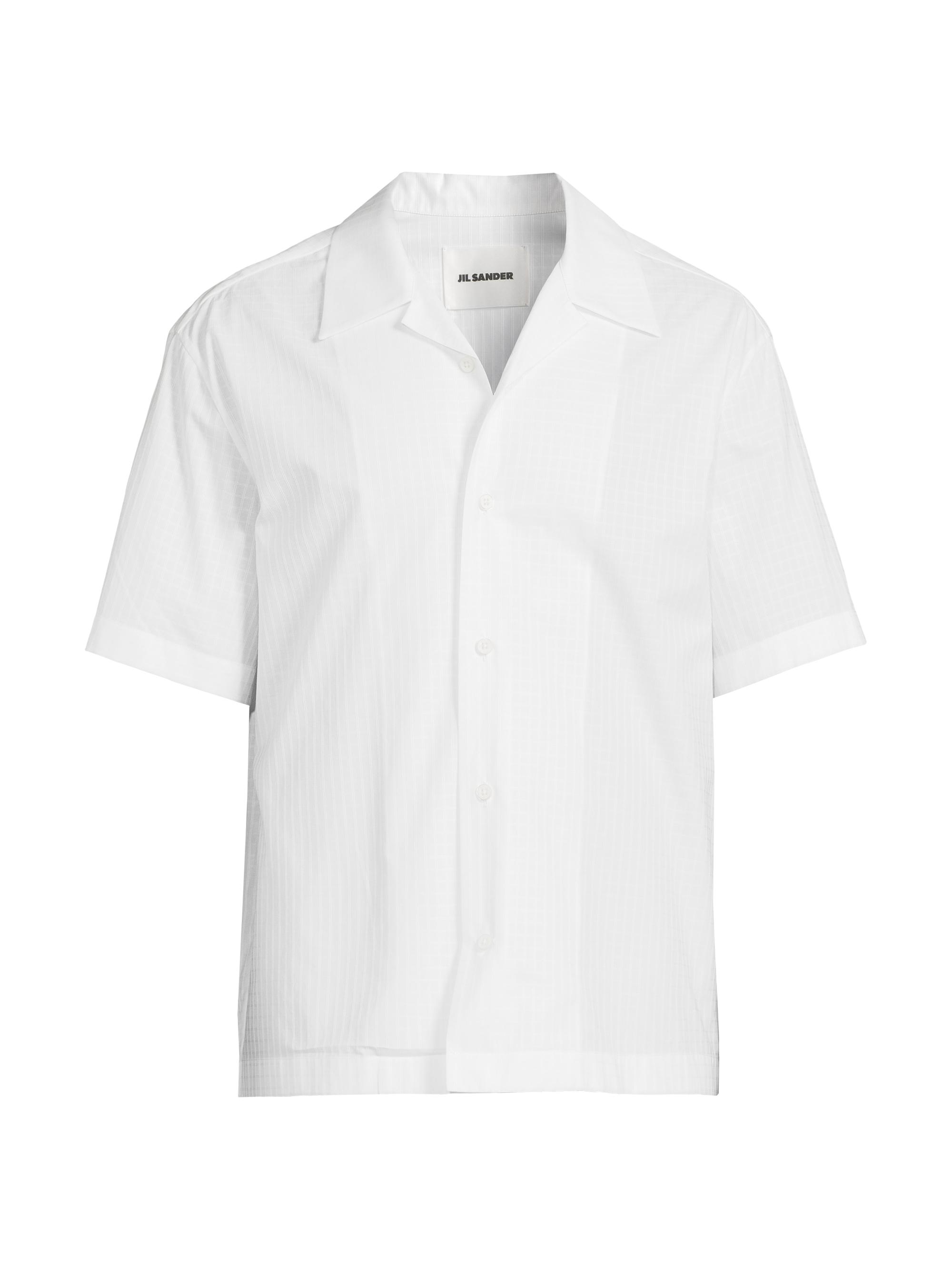 Jil Sander Men's Cotton Poplin Camp Shirt - Optic White