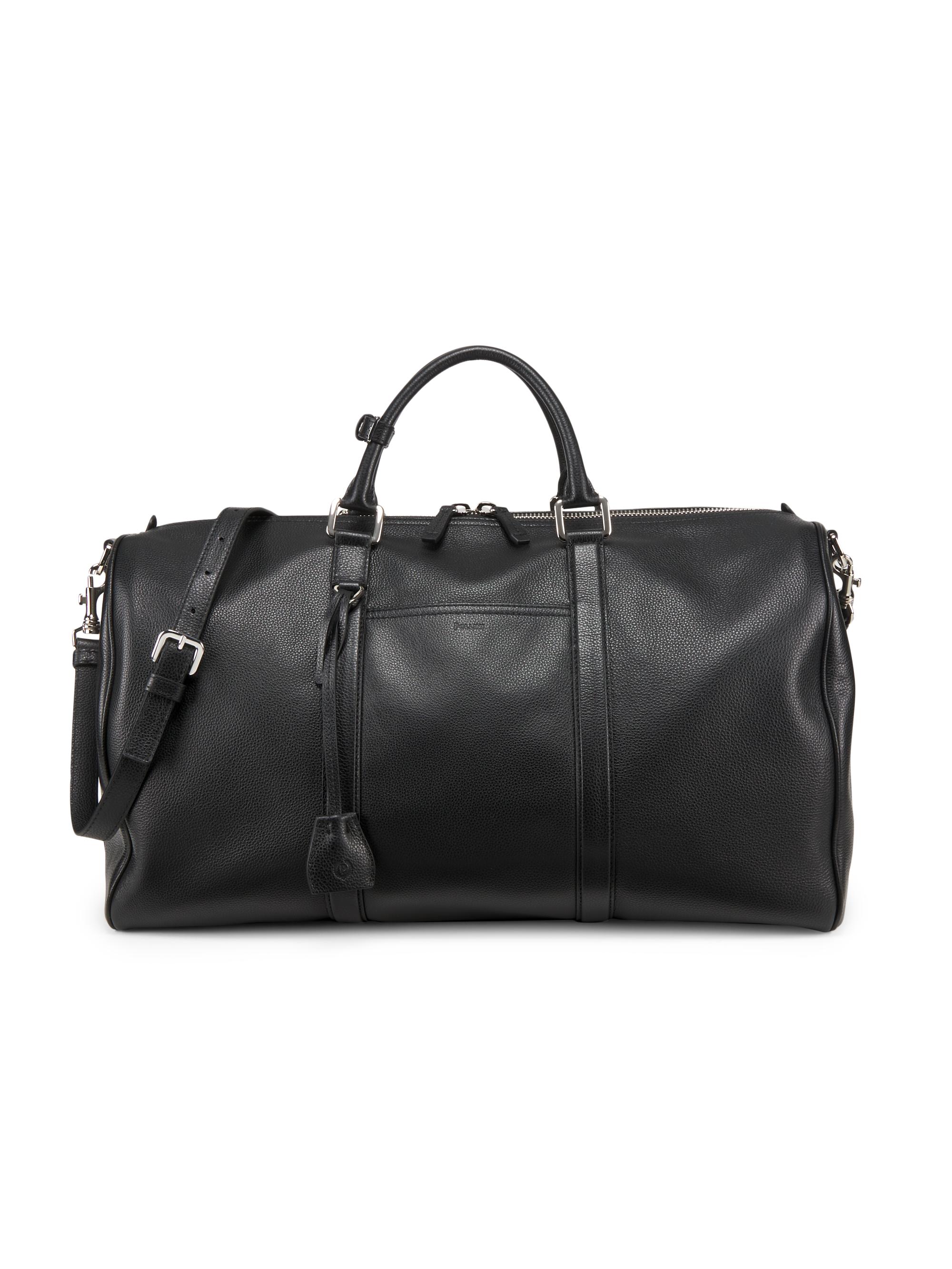Pollini Men's Leather Travel Bag - Black