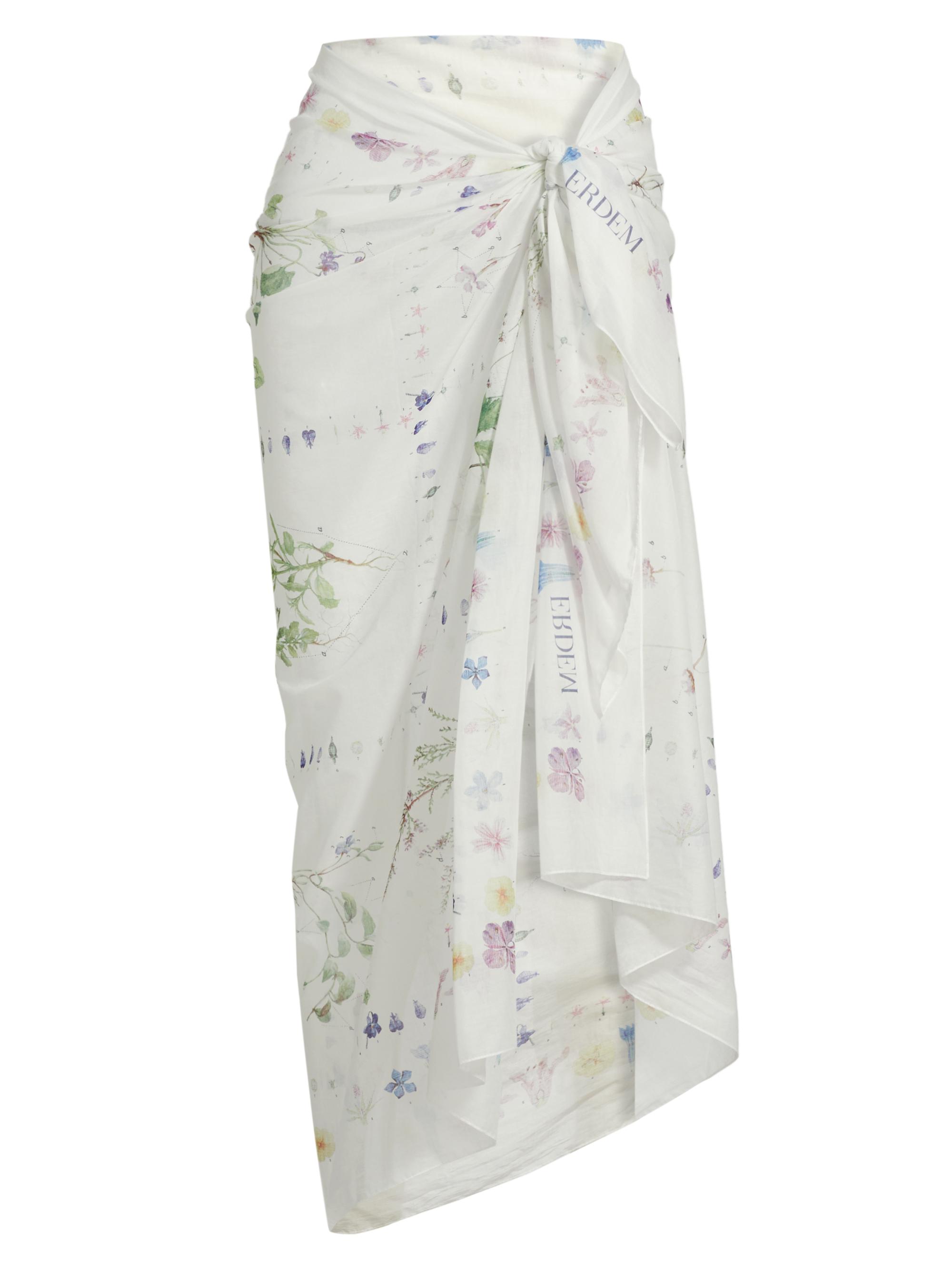 Erdem Women's Botanical Cotton Pareo - Botanical Ditsy White