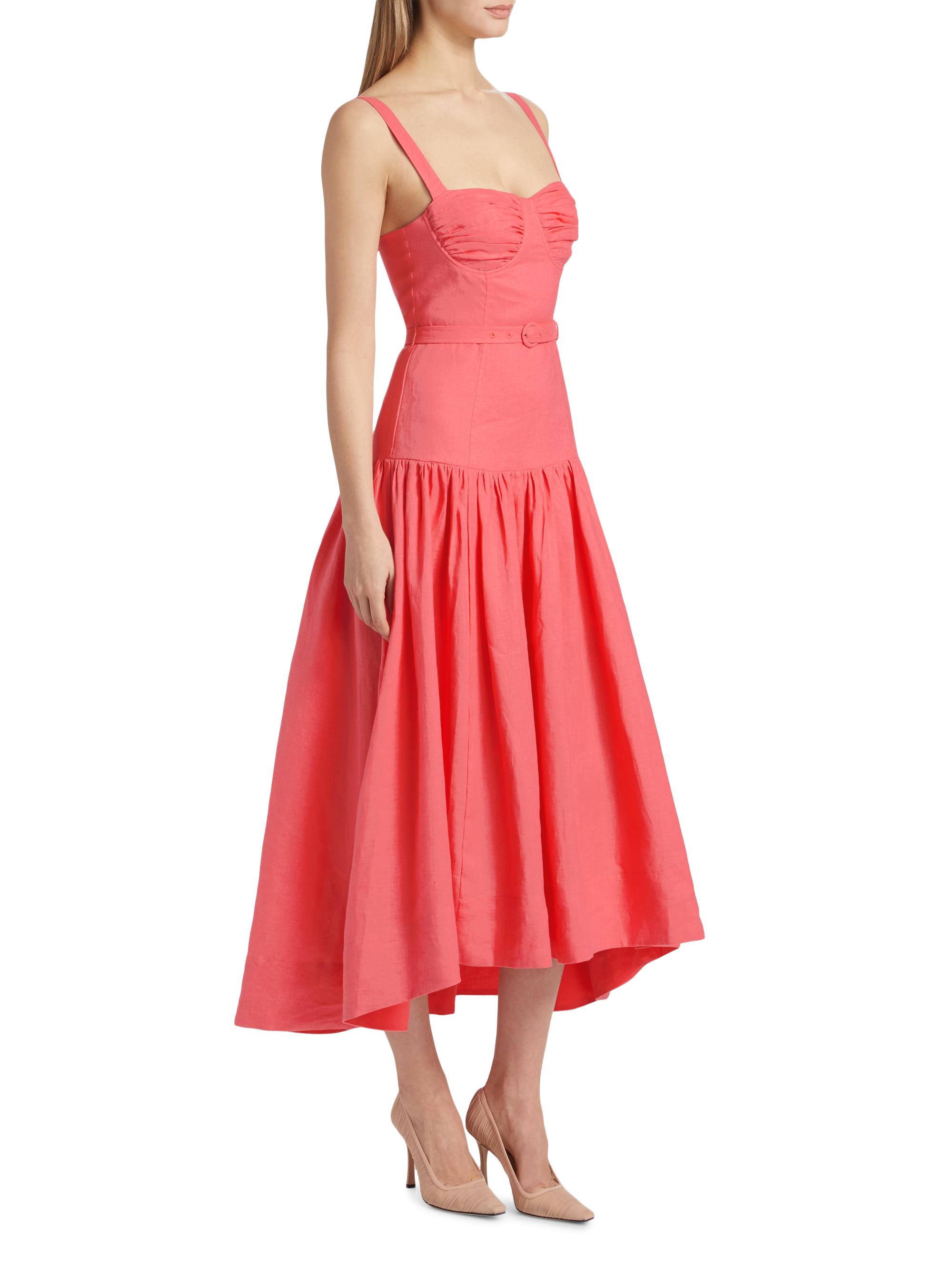 Nicholas the Label Drenica Linen Bustier Midi-Dress | Saks Fifth
