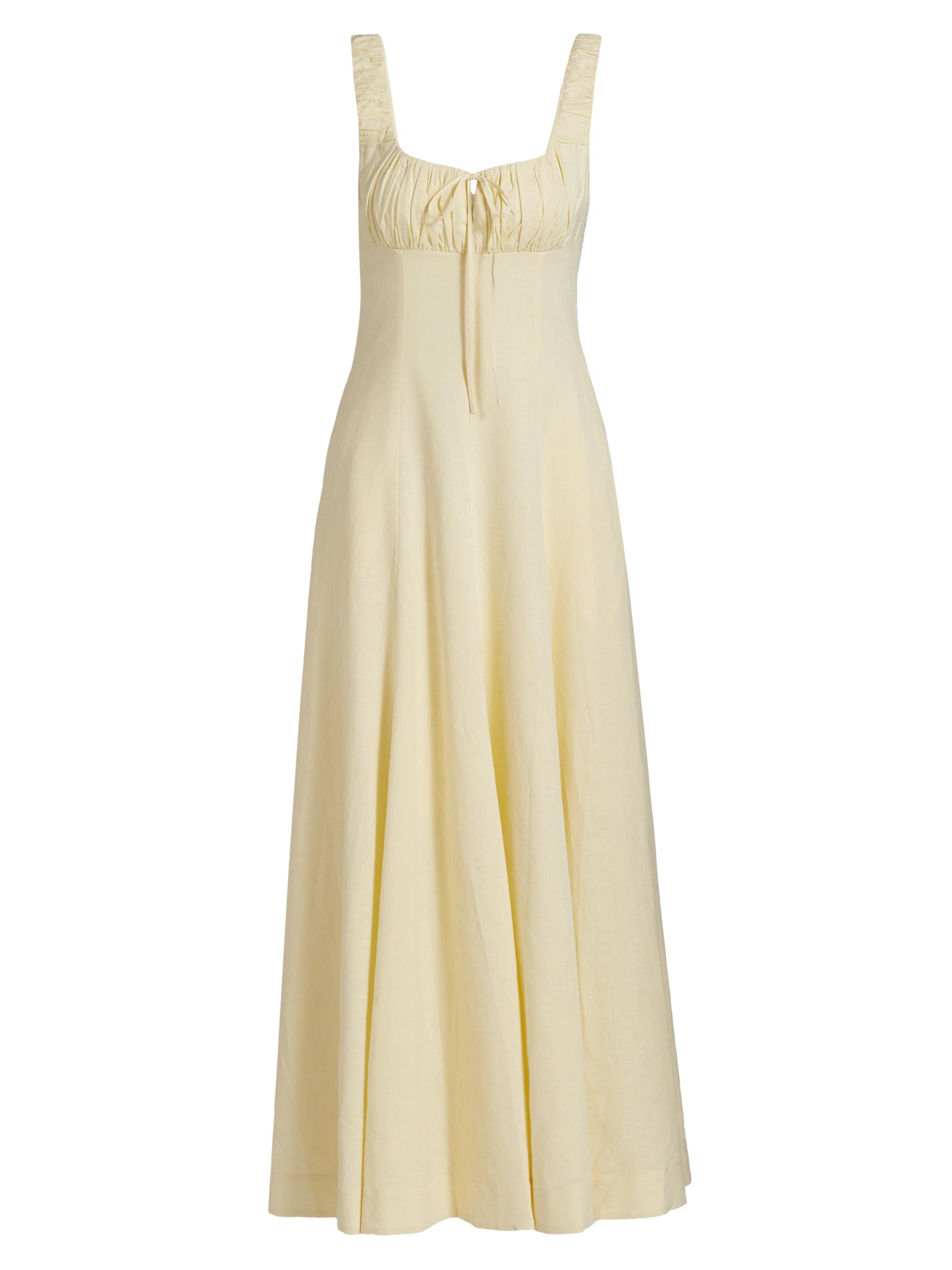 Nicholas the Label Women's Dina Linen-Blend Fit & Flare Maxi Dress - Custard