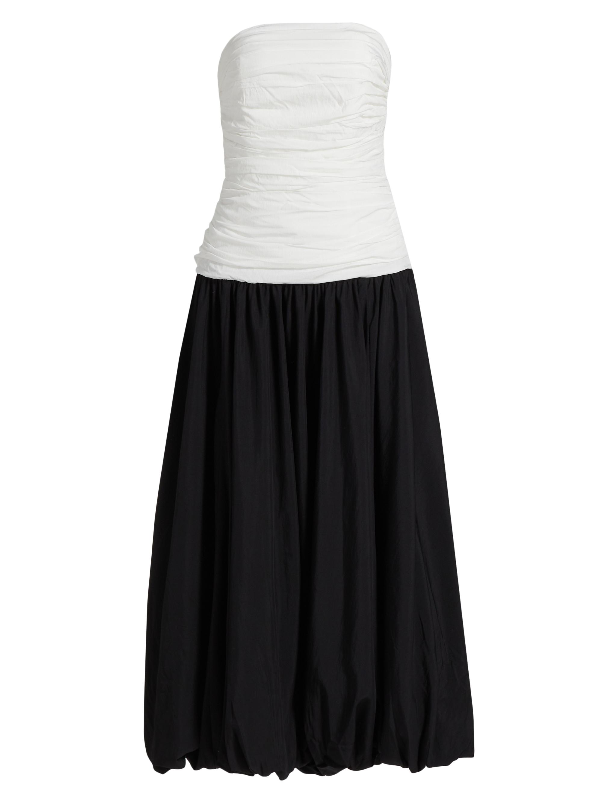 Nicholas the Label Women's Despina Ruched Colorblocked Strapless Midi-Dress -  Black