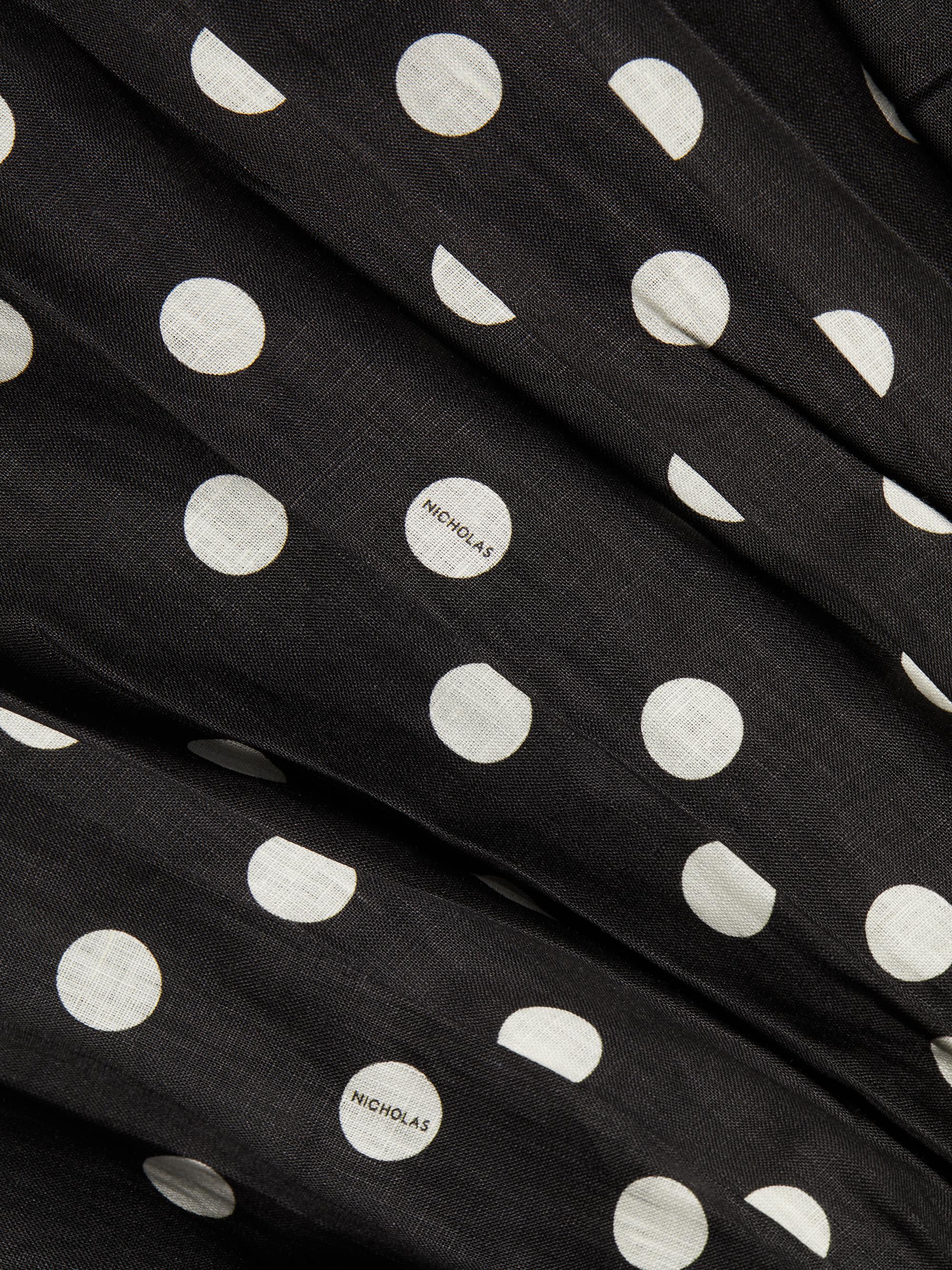 Nicholas the Label Drenica Polka Dot Linen Drop-Waist Midi-Dress | Saks  Fifth Avenue