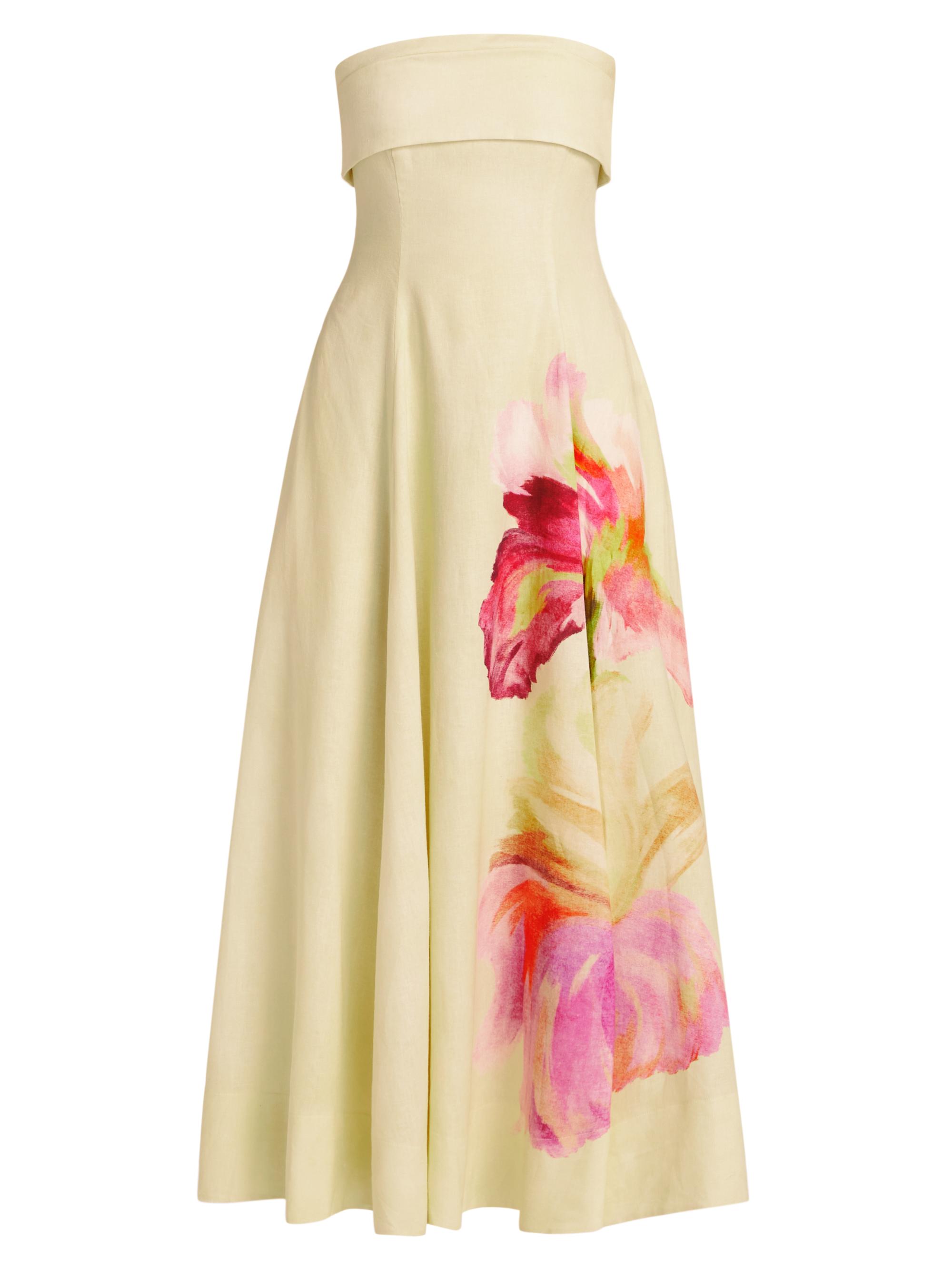 Nicholas the Label Women's Melody Floral Linen-Blend Sleeveless Midi-Dress - Lenia Butter Floral