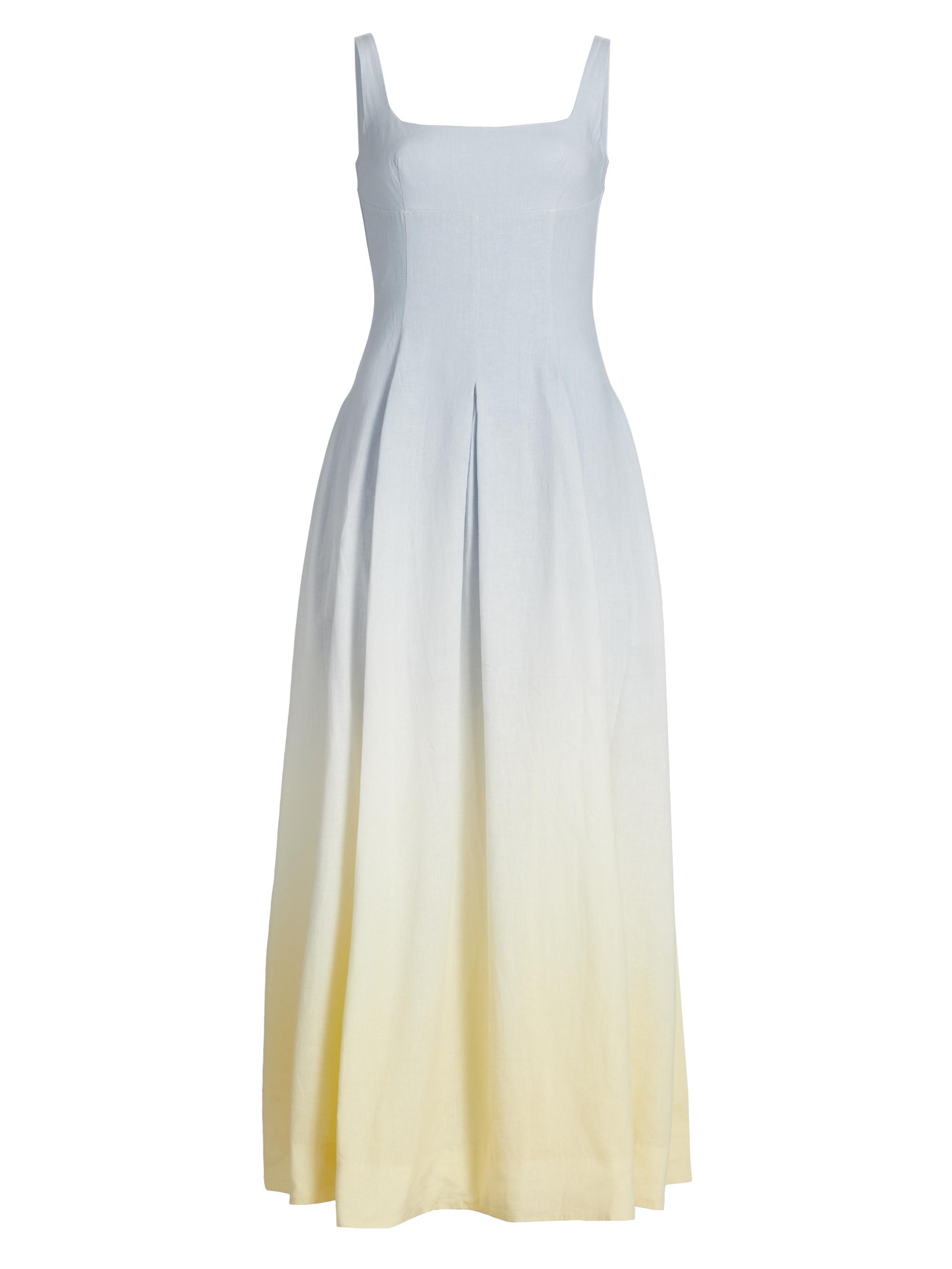 Nicholas the Label Women's Stefania Ombré Linen-Blend Pleated Dress - Sunset Dip Dye
