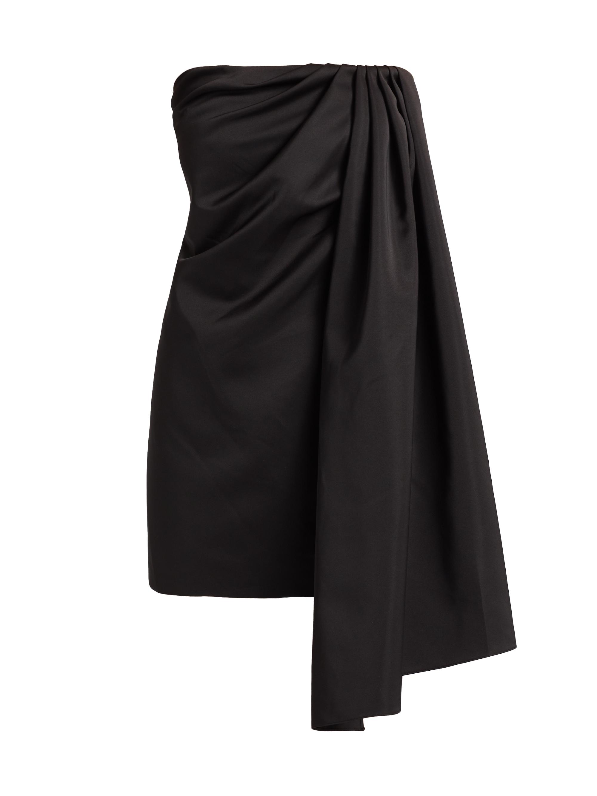 Halston Women's Isla Heavy Satin Drape Minidress - Black