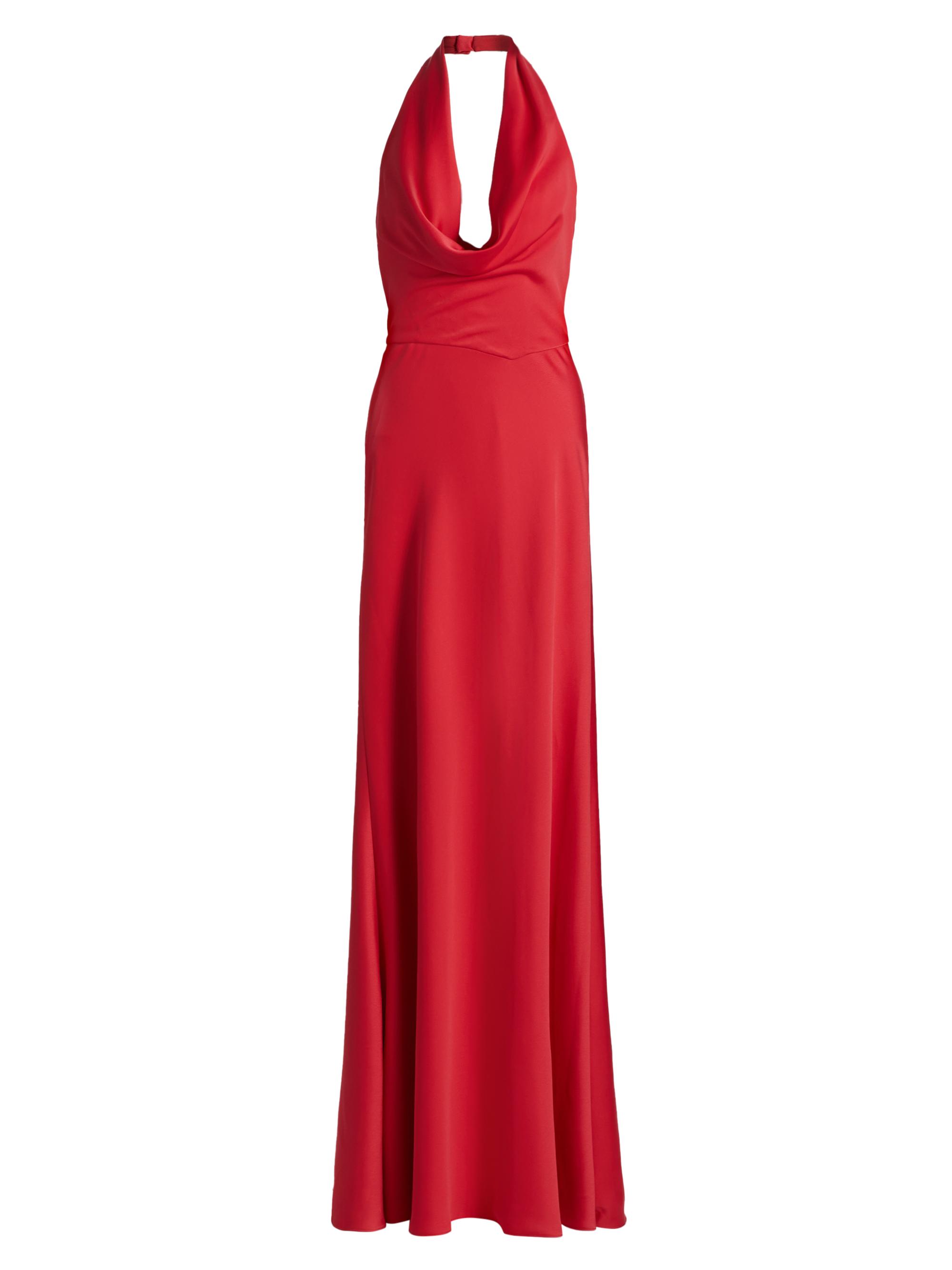 Halston Women's Marcheline Crêpe Halterneck Gown - Sangria