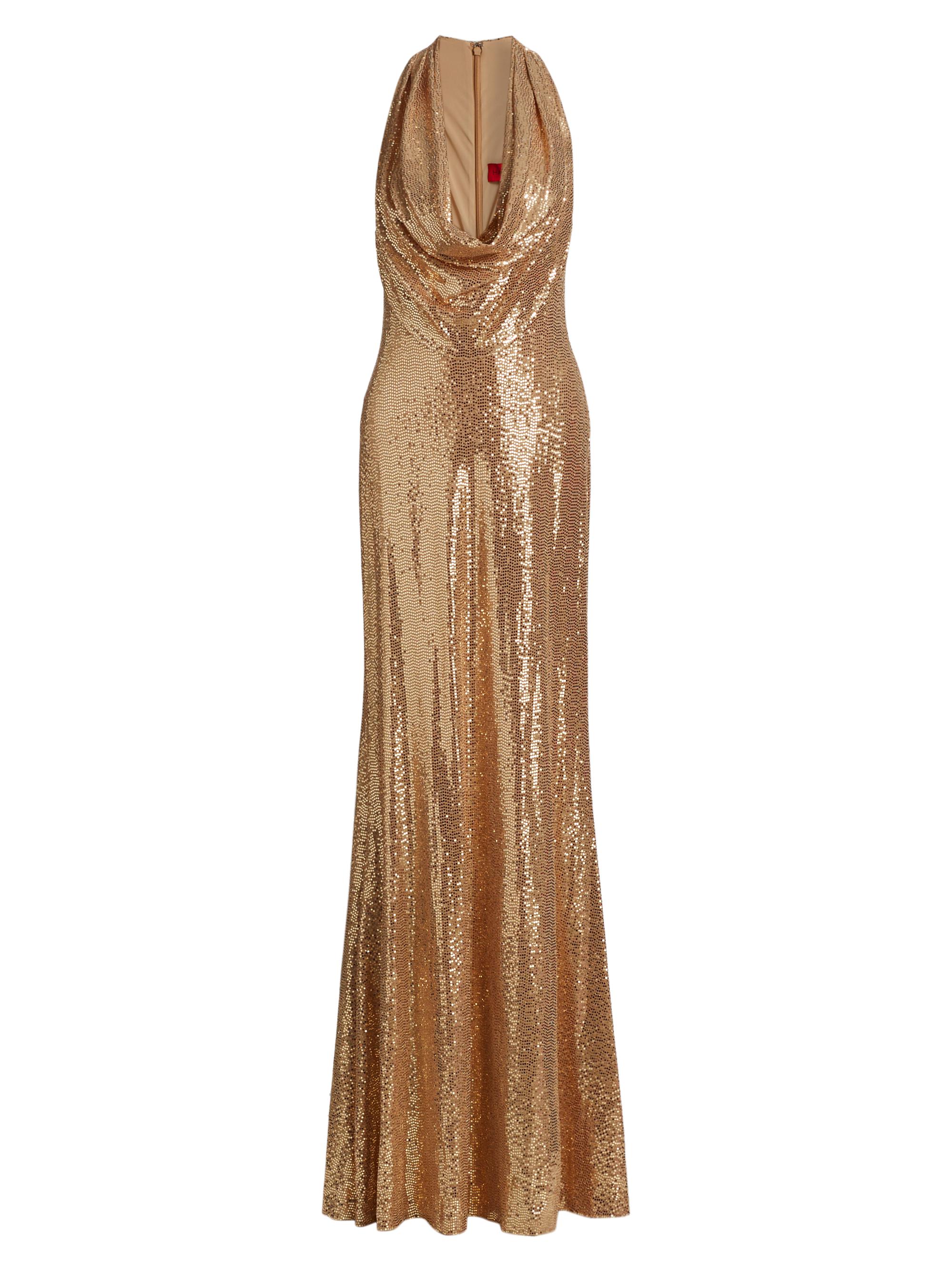 Halston Milana Disco Cowleneck Jersey Gown | Saks Fifth Avenue