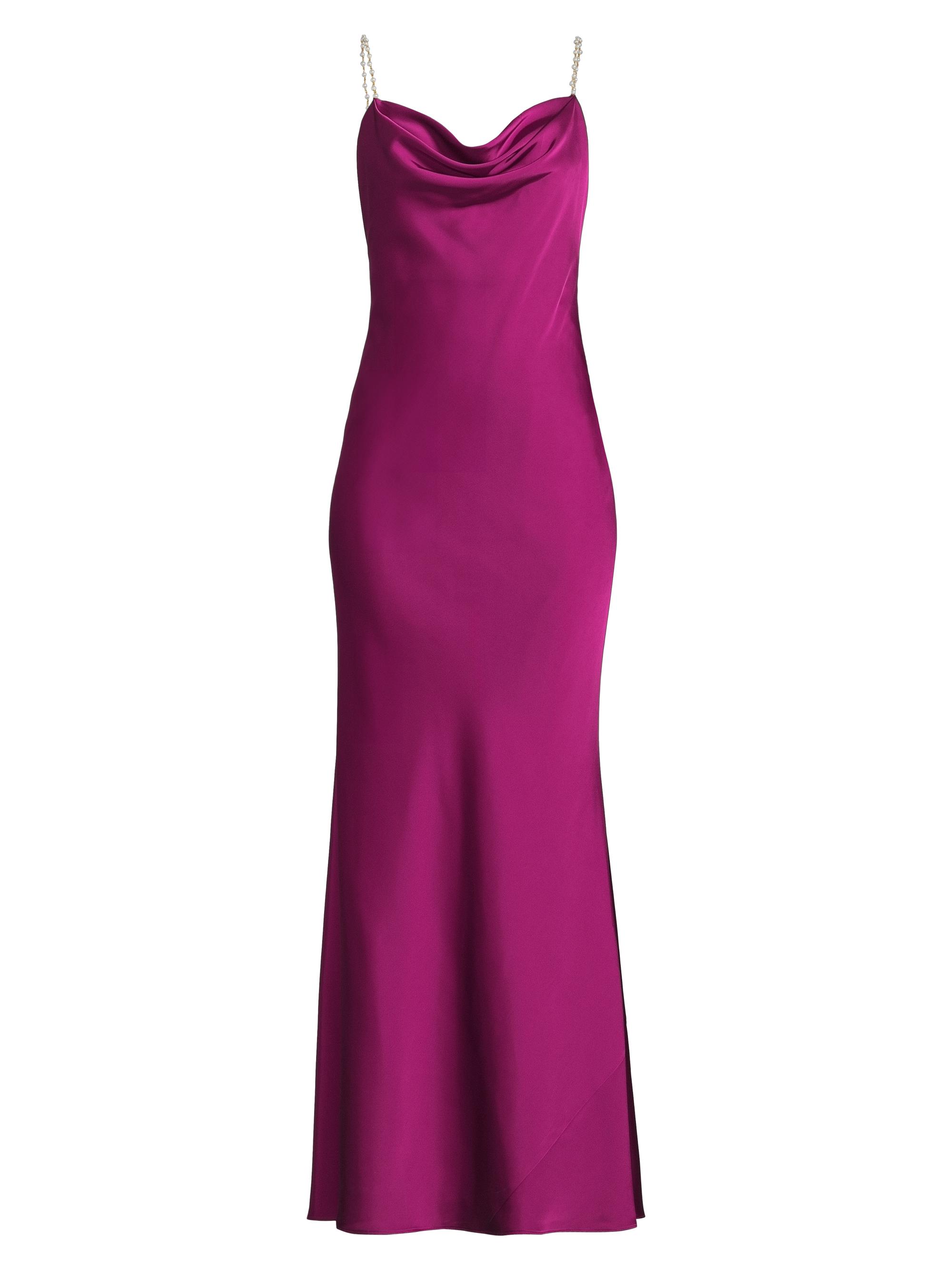 Liv Foster Women's Lola Satin Cowlneck Gown - Wine Berry