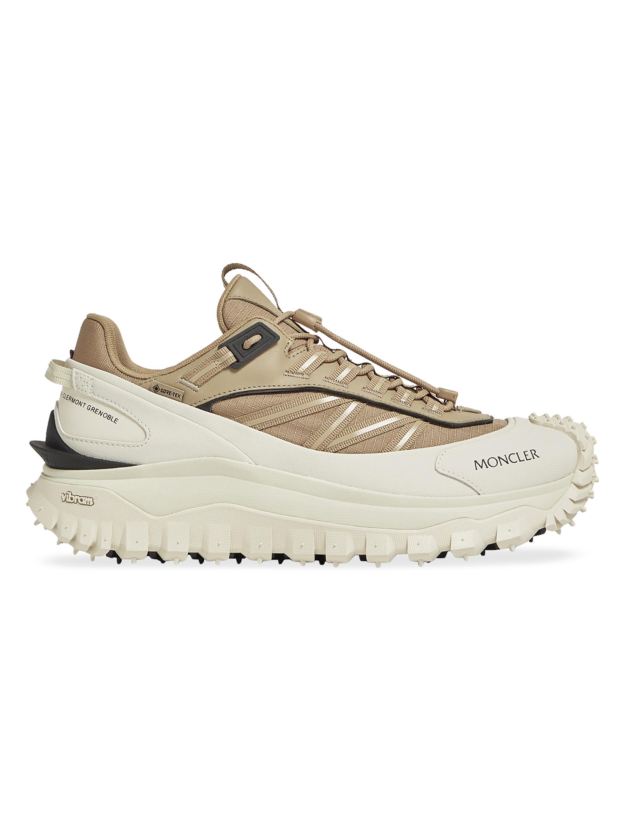 Moncler Men's Trailgrip GTX Sneakers in Leather - Light Beige