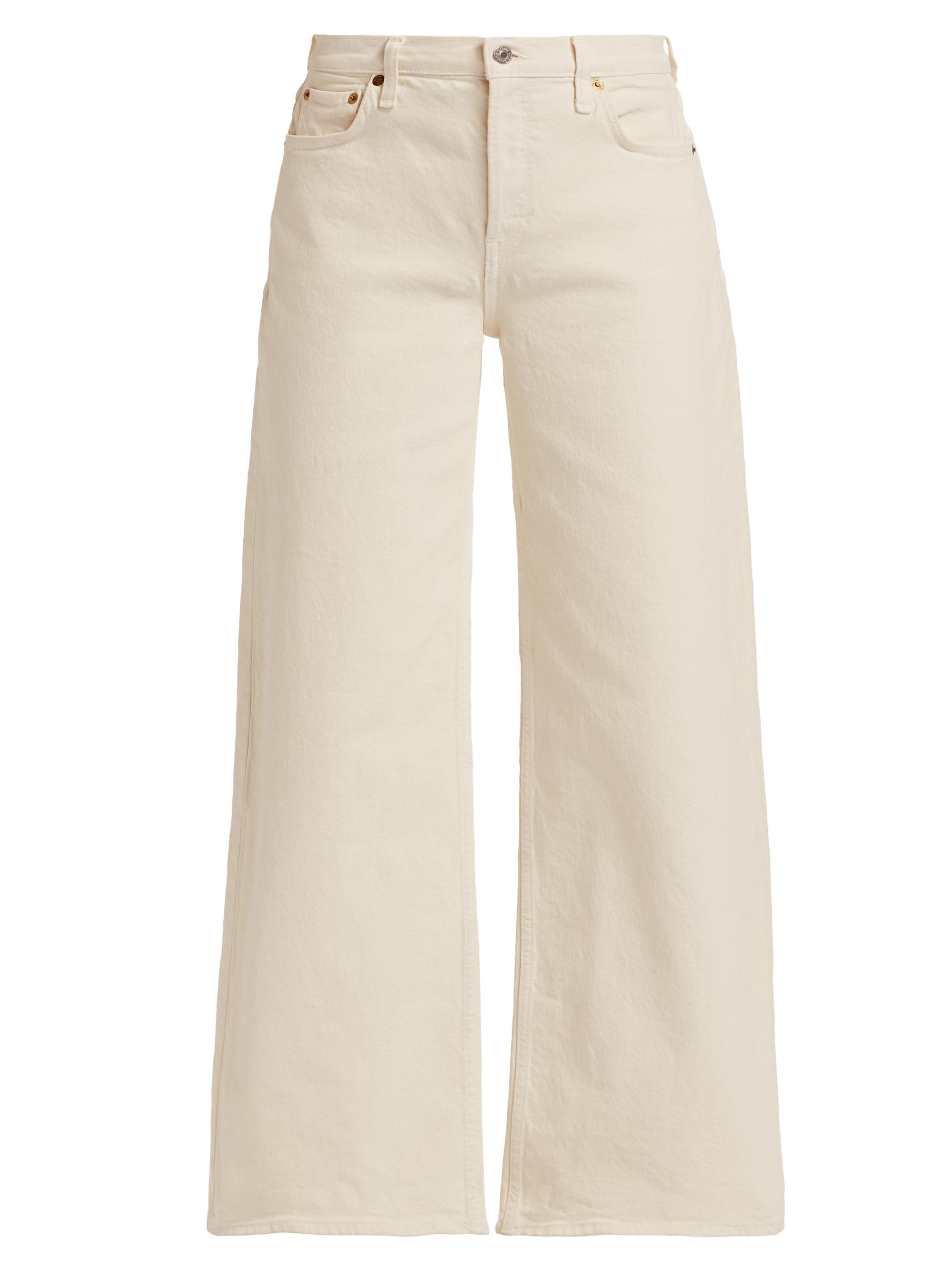 Re/done Women's Stretch Mid-Rise Wide-Leg Crop Jeans - Vintage White