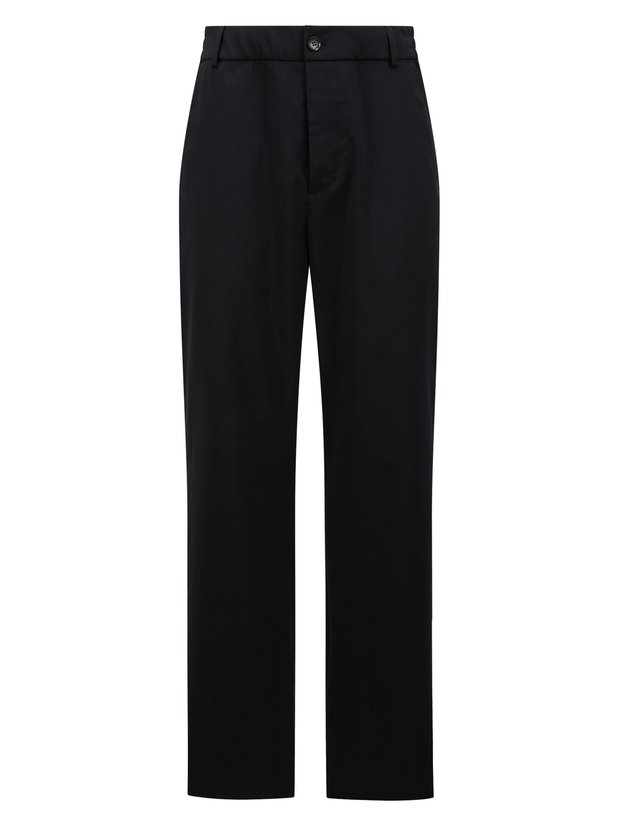 Moncler Men's Pants in Wool Gabardine - Dark Blue