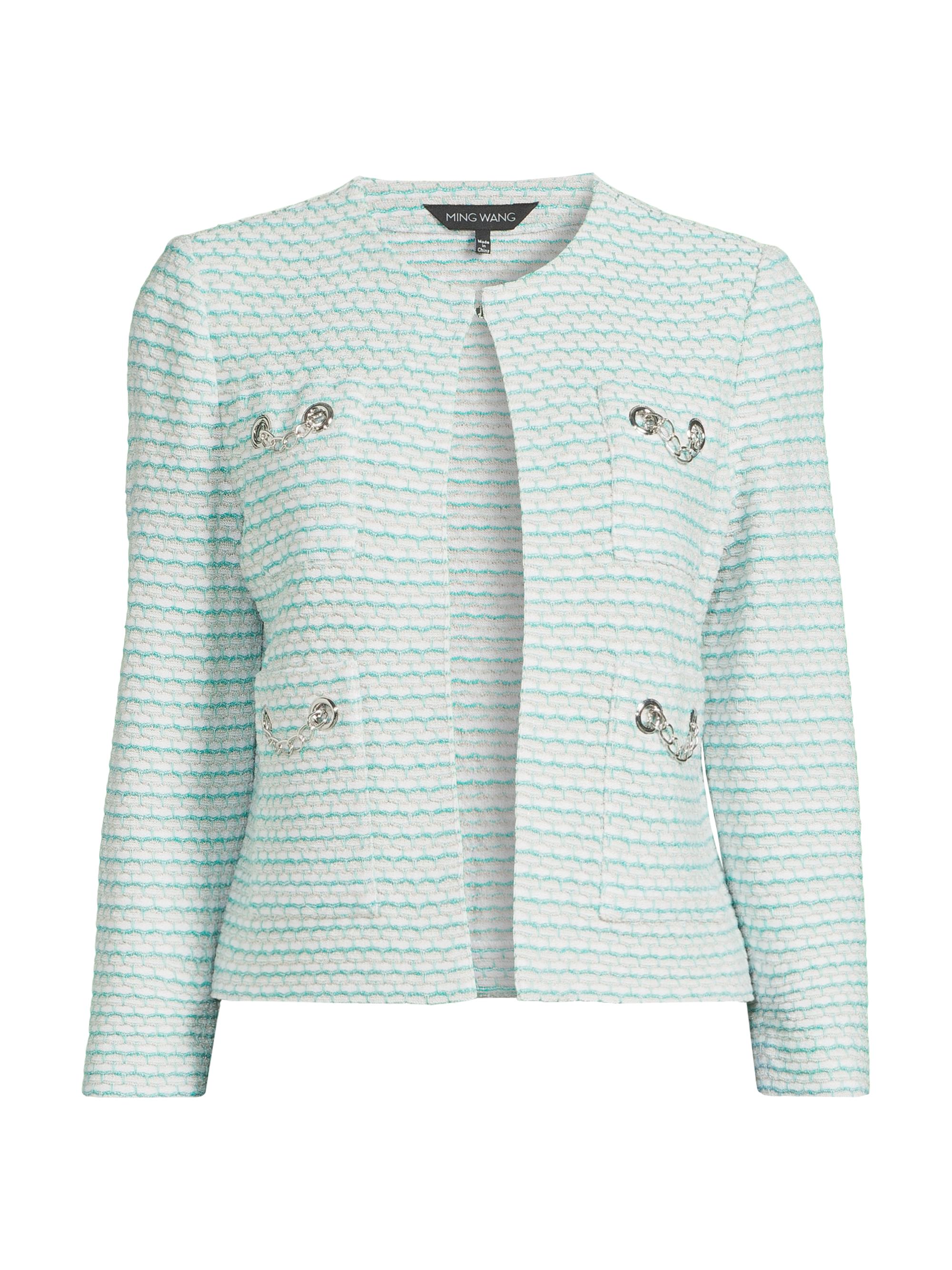 Ming Wang Tweed Knit Check Jacket | Saks Fifth Avenue