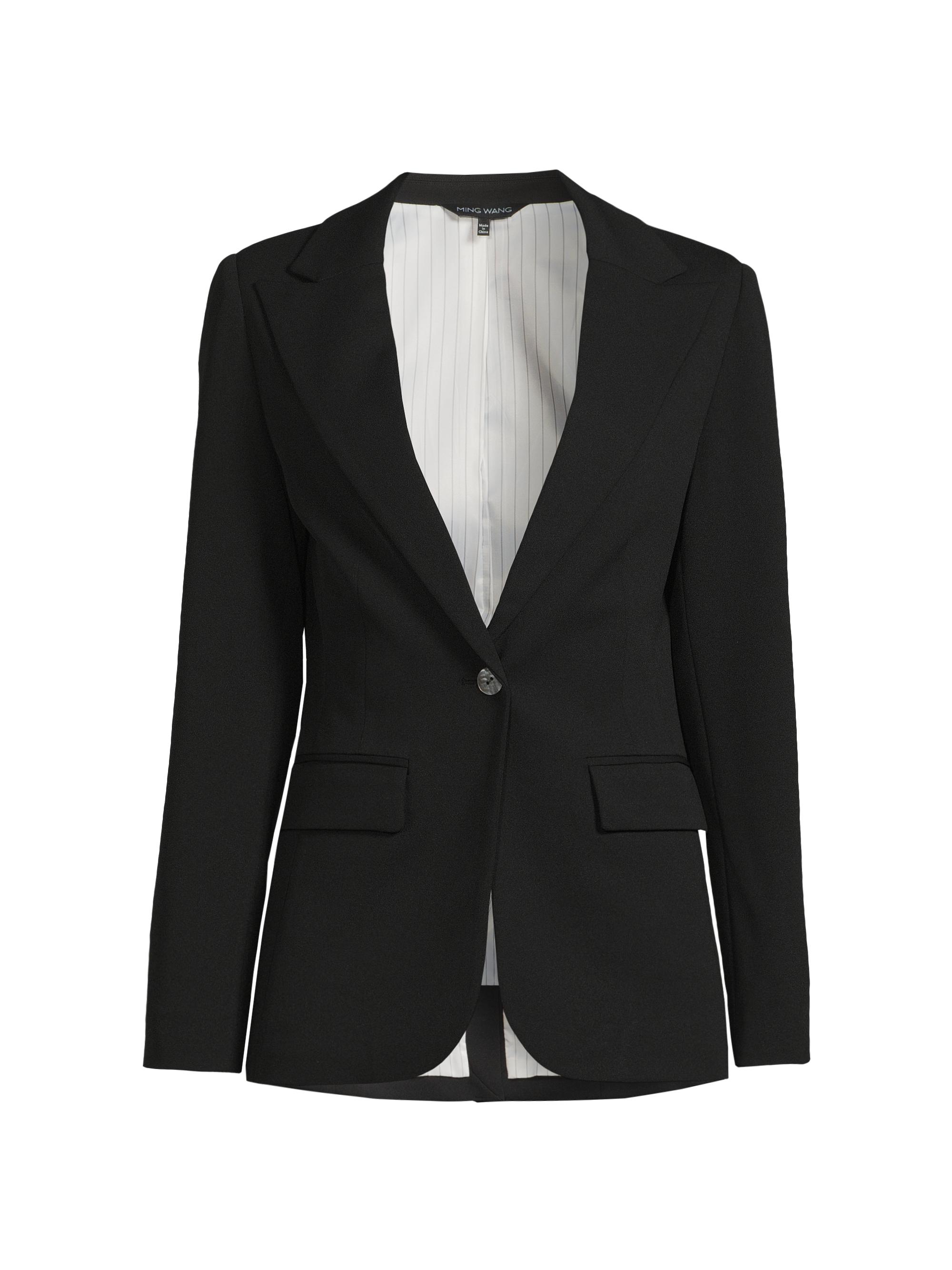 Ming Wang Women's Tanya Foster x  Crêpe Vent Blazer - Black