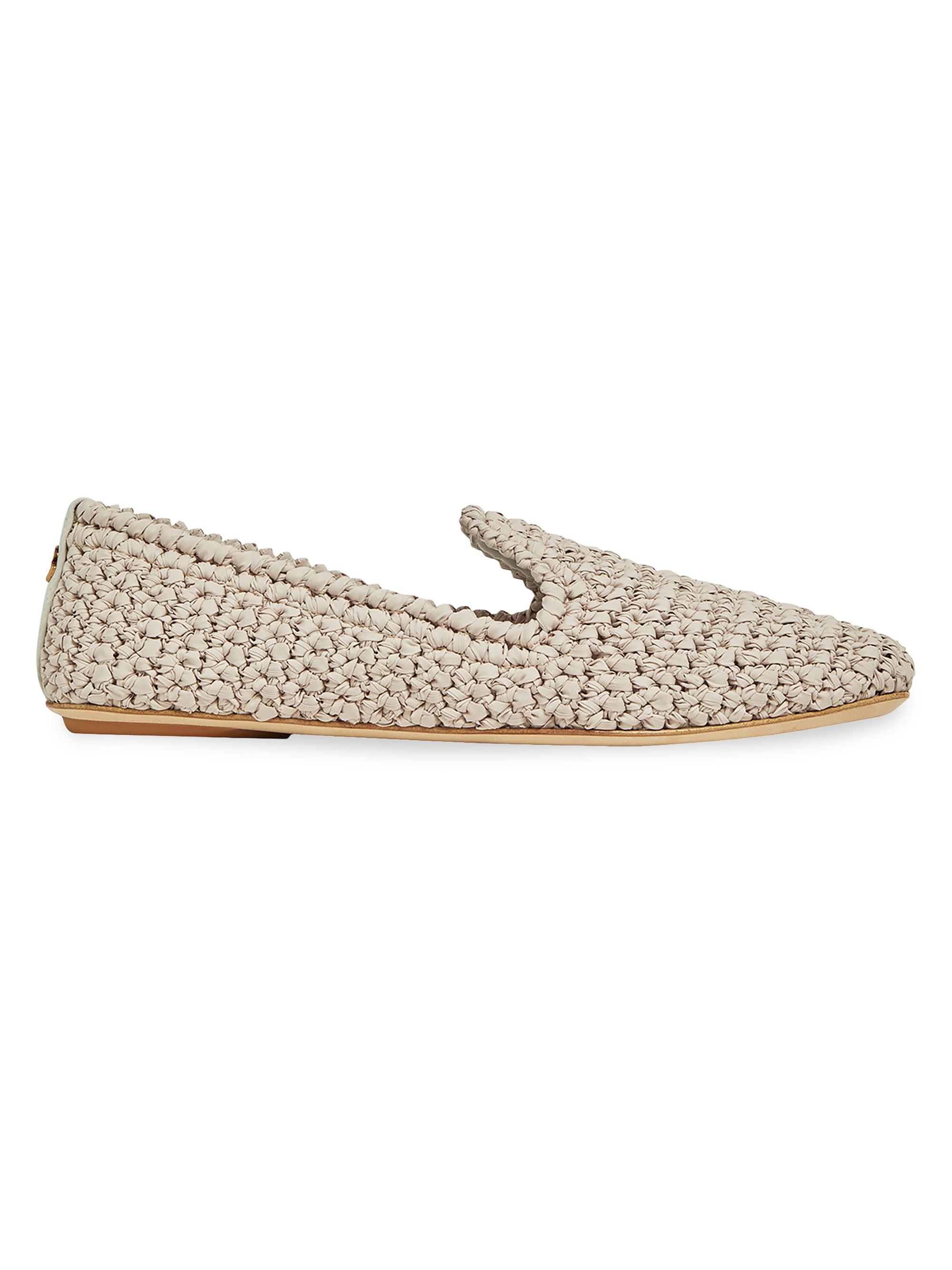 Moncler Women's Weaver Loafers in Leather - Beige