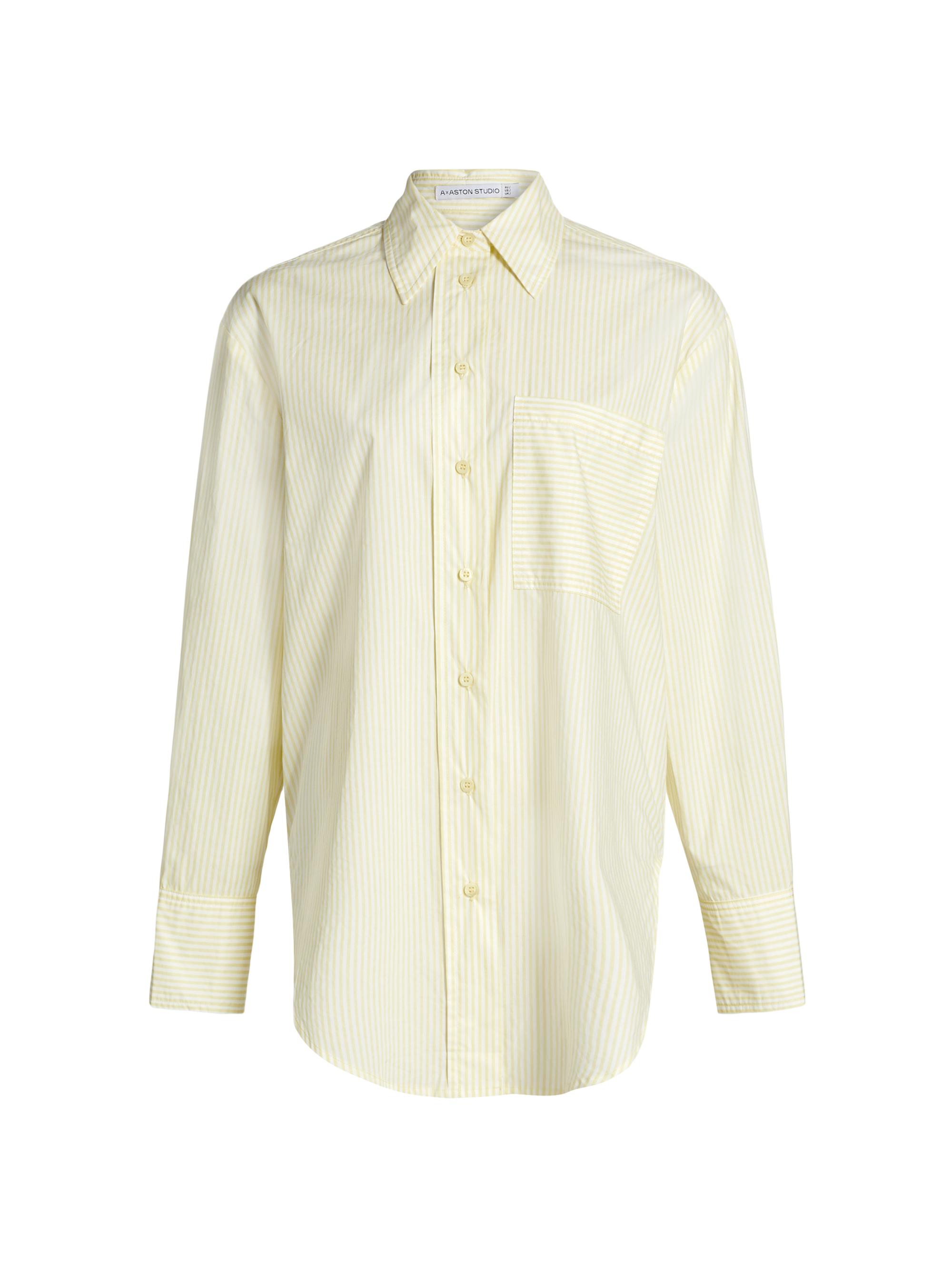 Aston Studio Women's Antiquity Buddy Striped Cotton Poplin Shirt - Buttermilk Pinstripe