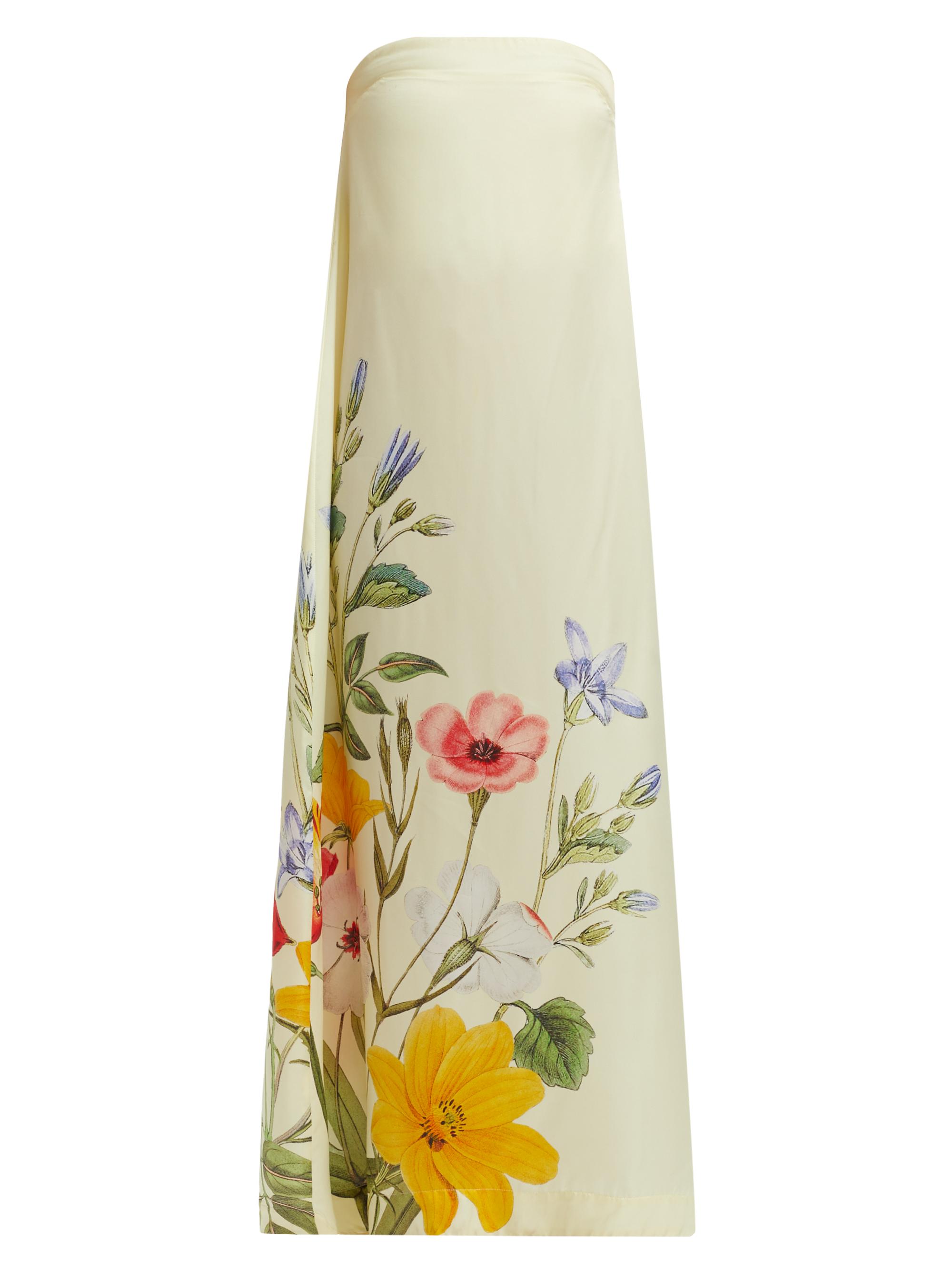 Aston Studio Women's Antiquity Lucie Strapless Fit & Flare Maxi Dress - Buttermilk Fleur