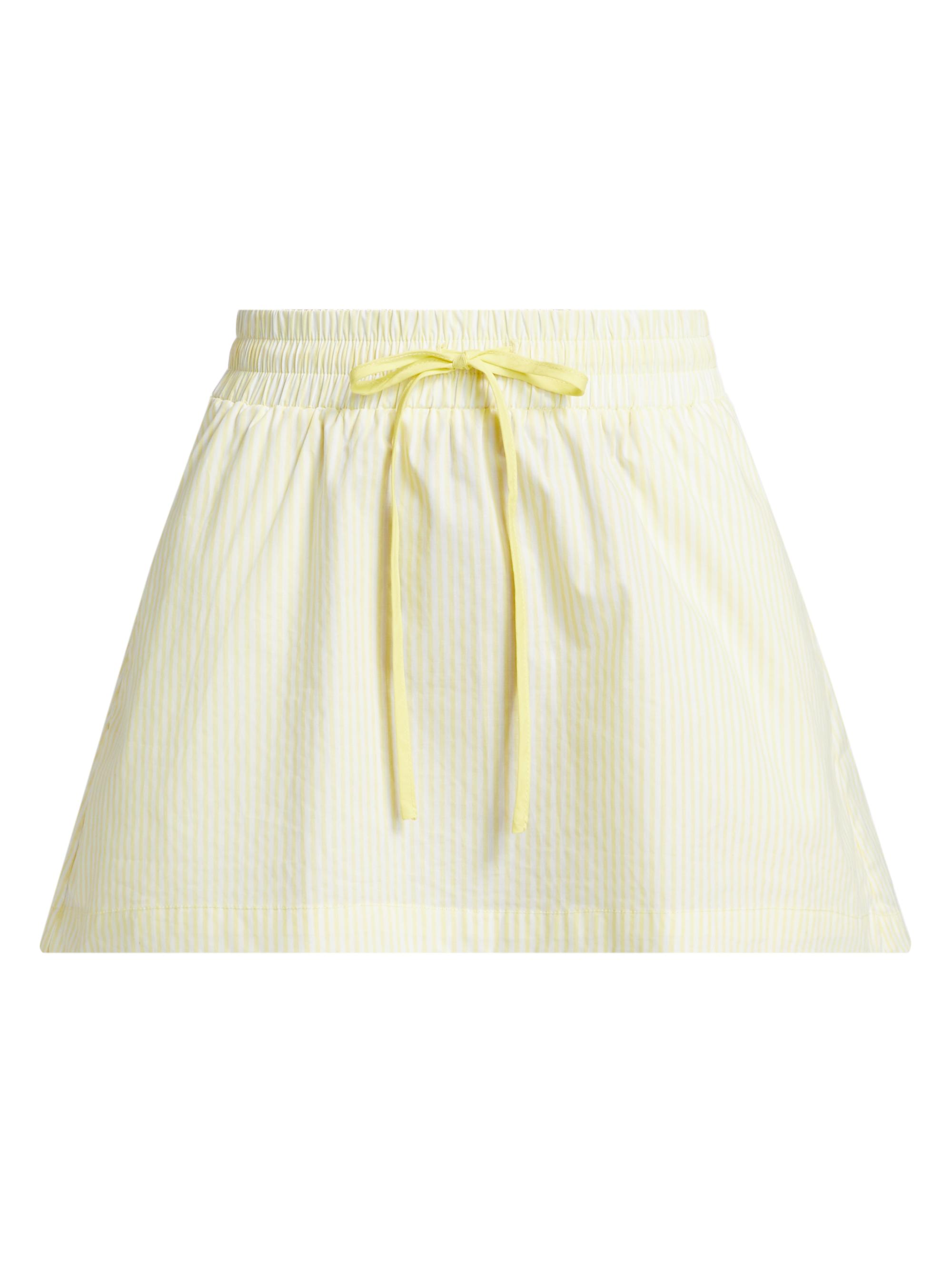 Aston Studio Women's Indi Drawstring Miniskirt - Buttermilk Pinstripe