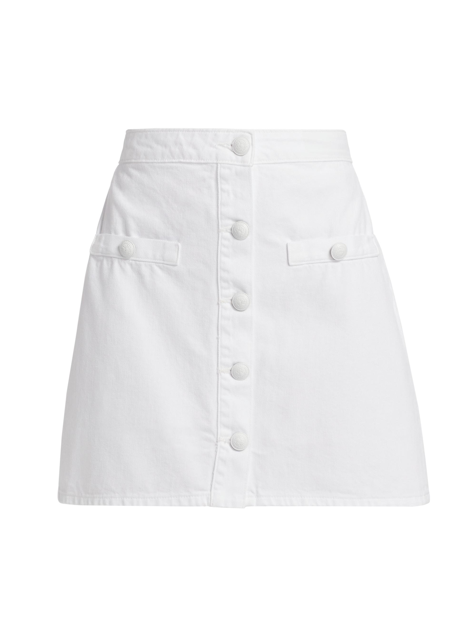 L'AGENCE Women's Kris Buttoned Miniskirt - White