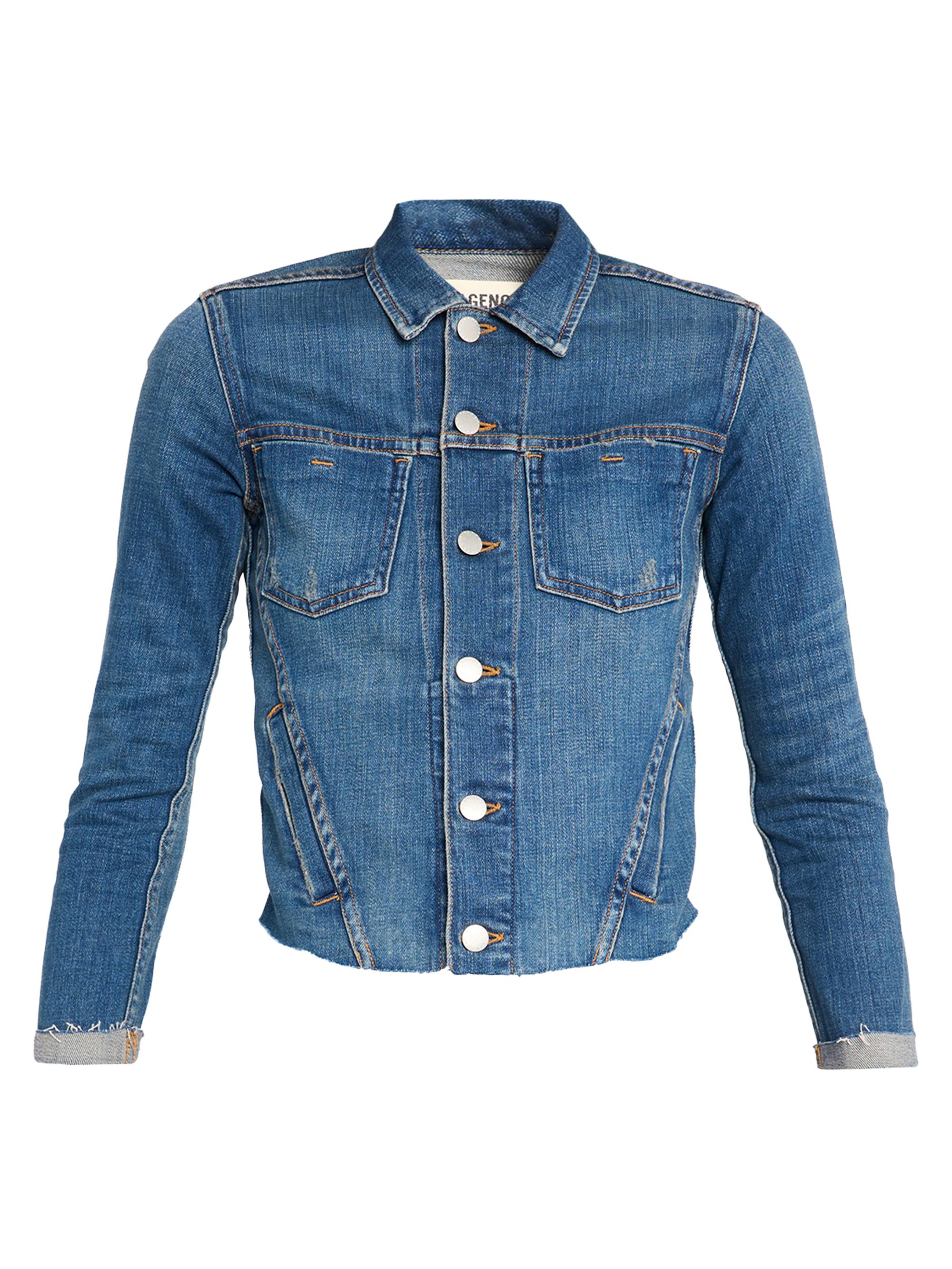 L'AGENCE Women's Janelle Raw-Edge Denim Jacket - Authentiqu
