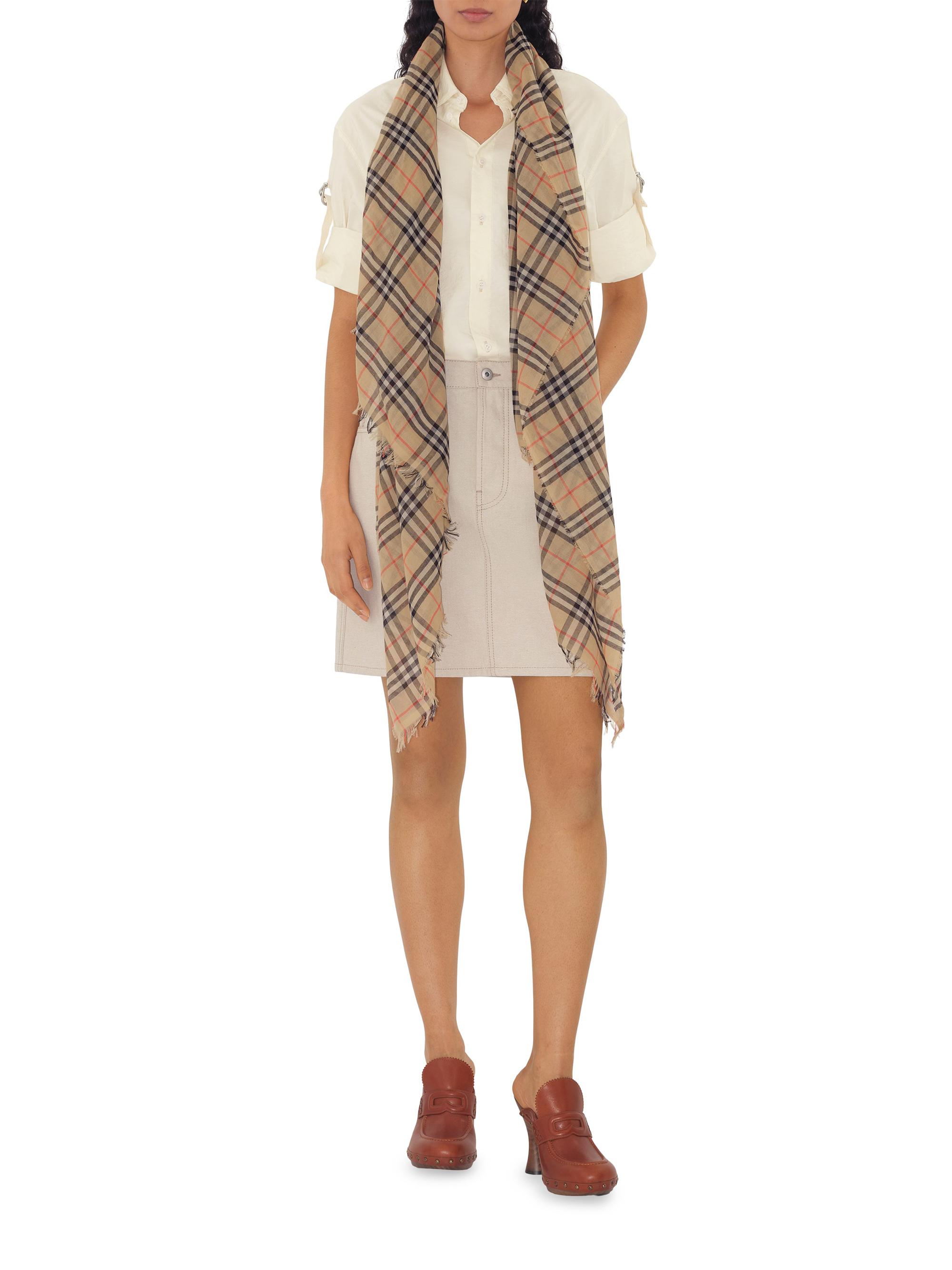 Burberry Check Cotton Scarf Saks Fifth Avenue - Main Image