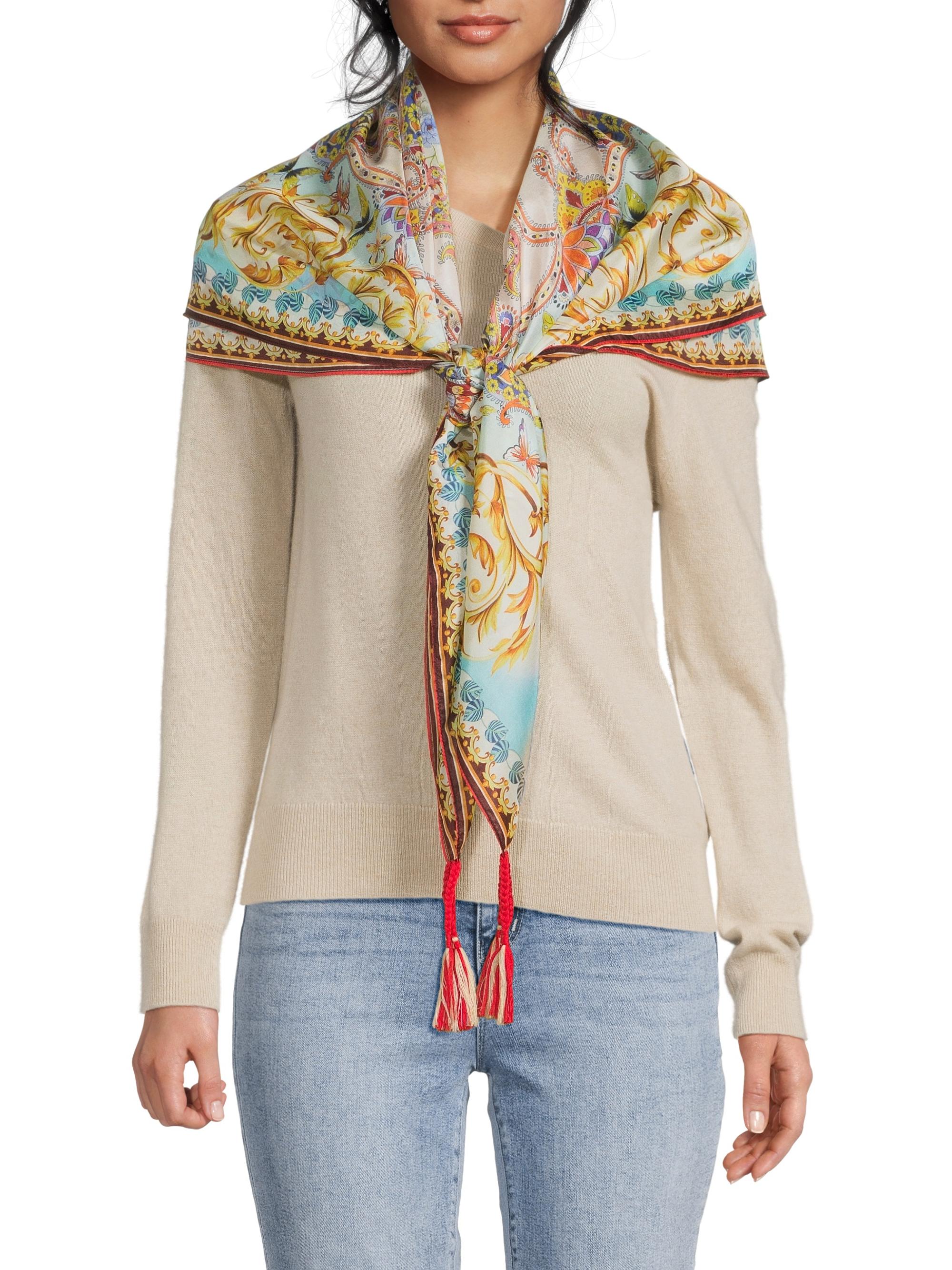 Johnny Was Women's Paisley Silk Scarf - Scroll Scarf