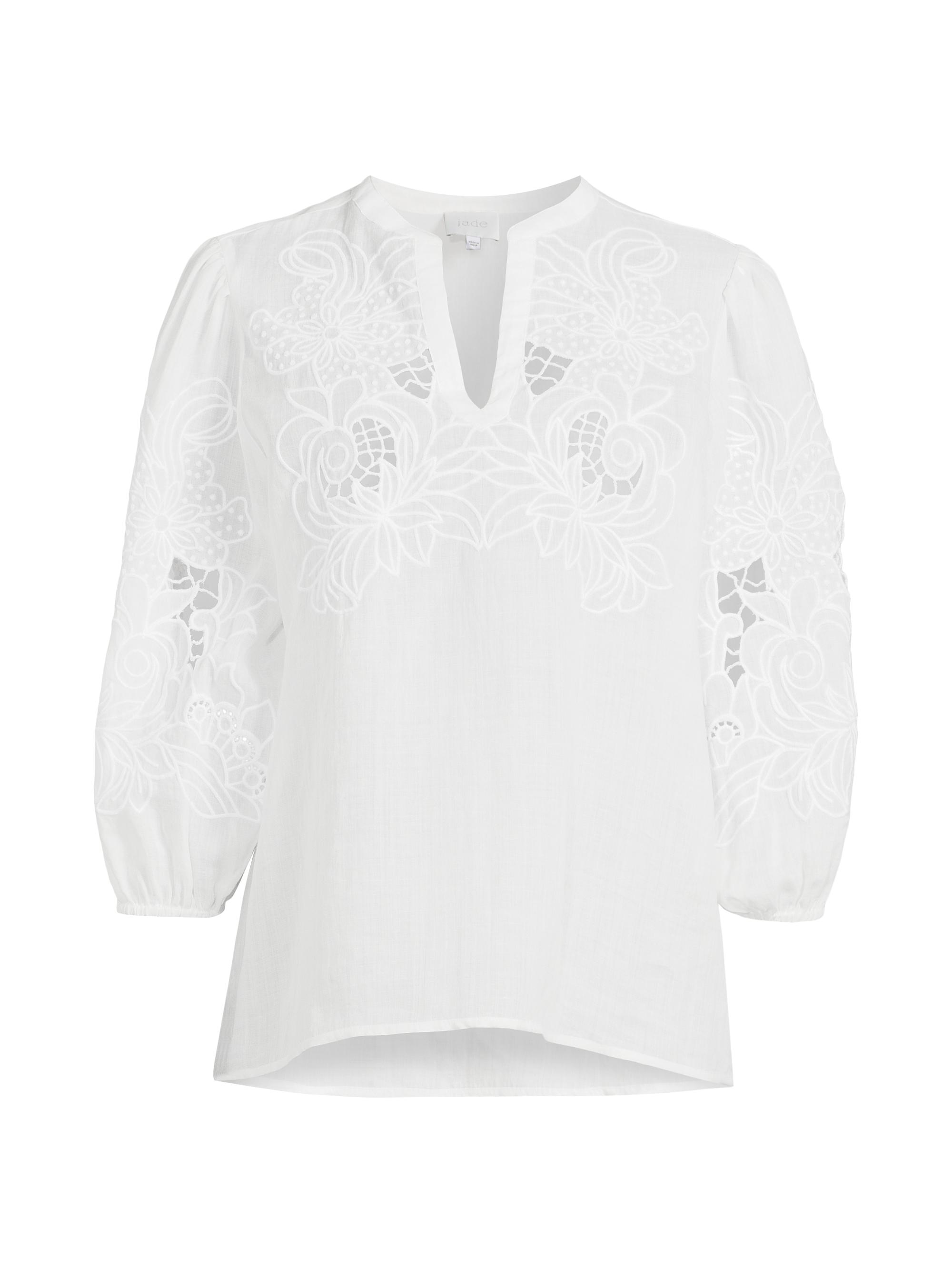 Johnny Was Women's Sadie Broderie Anglaise Blouse - White