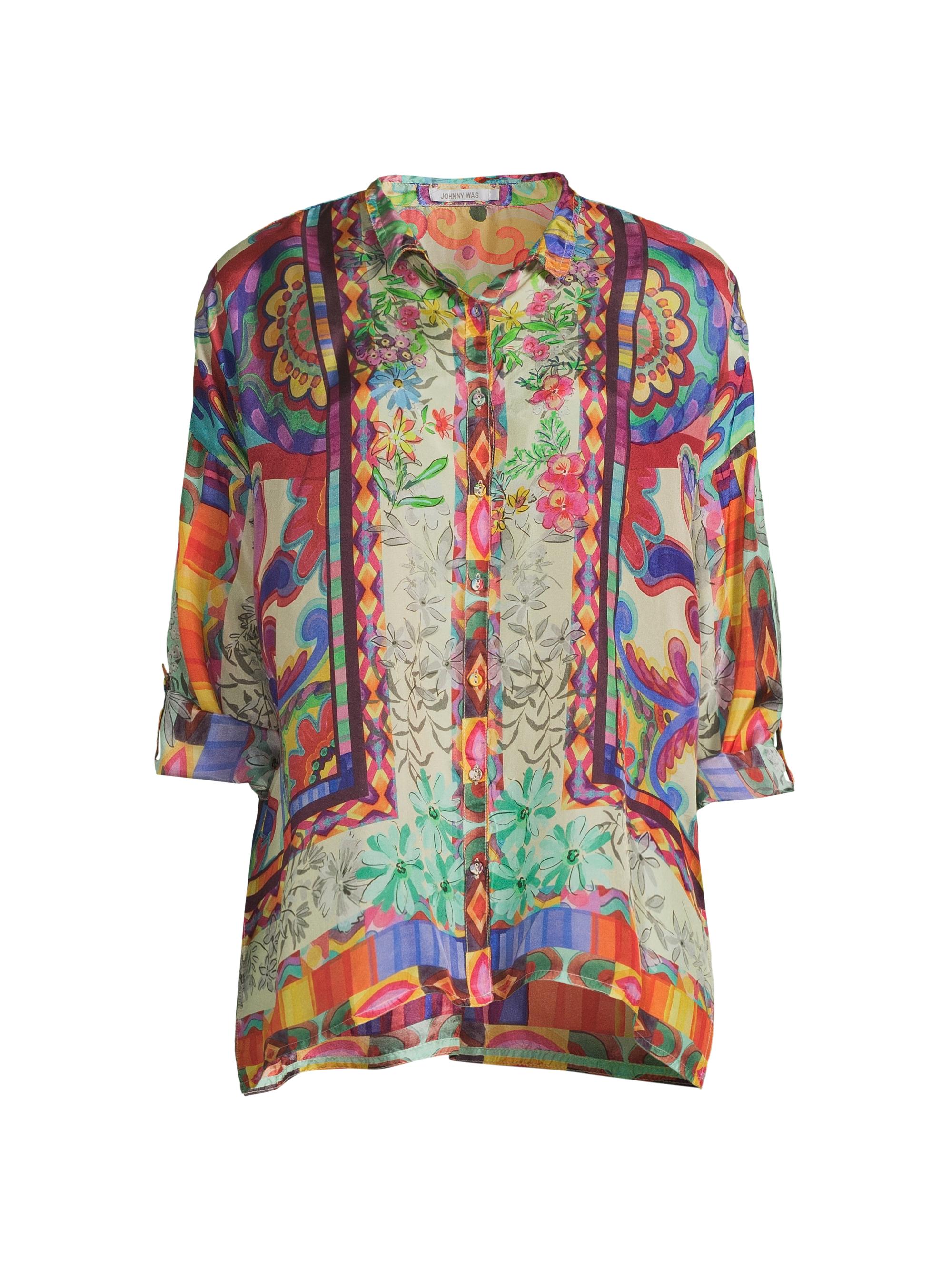 Johnny Was Women's The Audrey Oversized Shirt - Mcanna Scarf