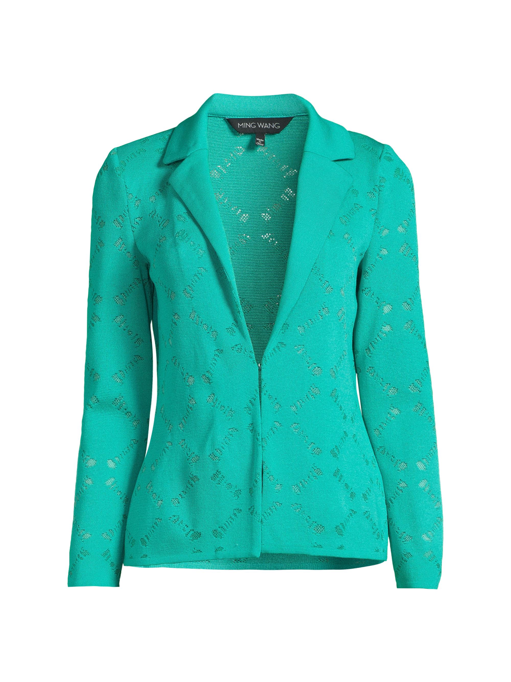Ming Wang Women's Waist-Length Knit Jacket - Emerald Awe