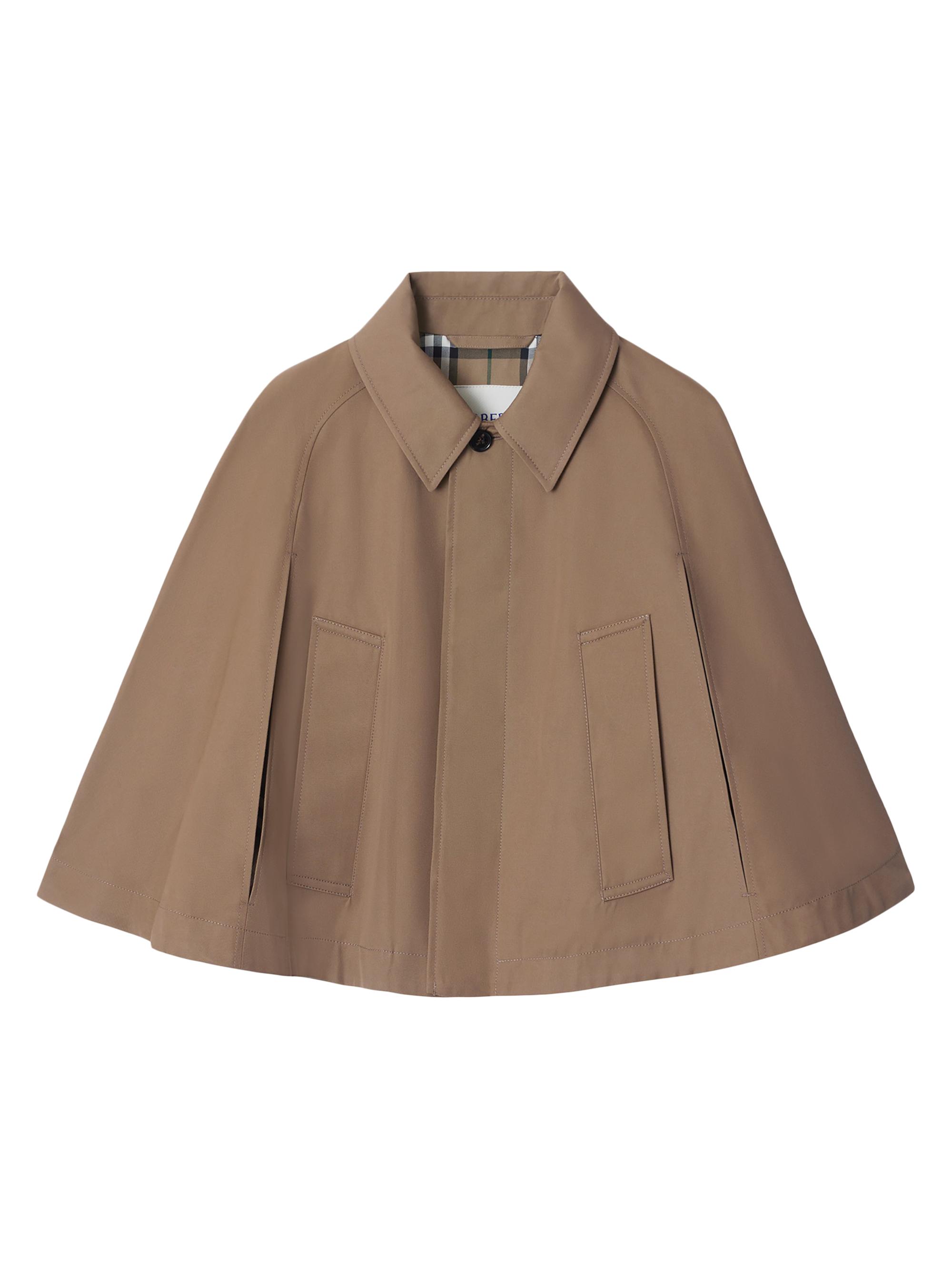 Burberry Check Lined Cotton Short Cape Jacket | Saks Fifth