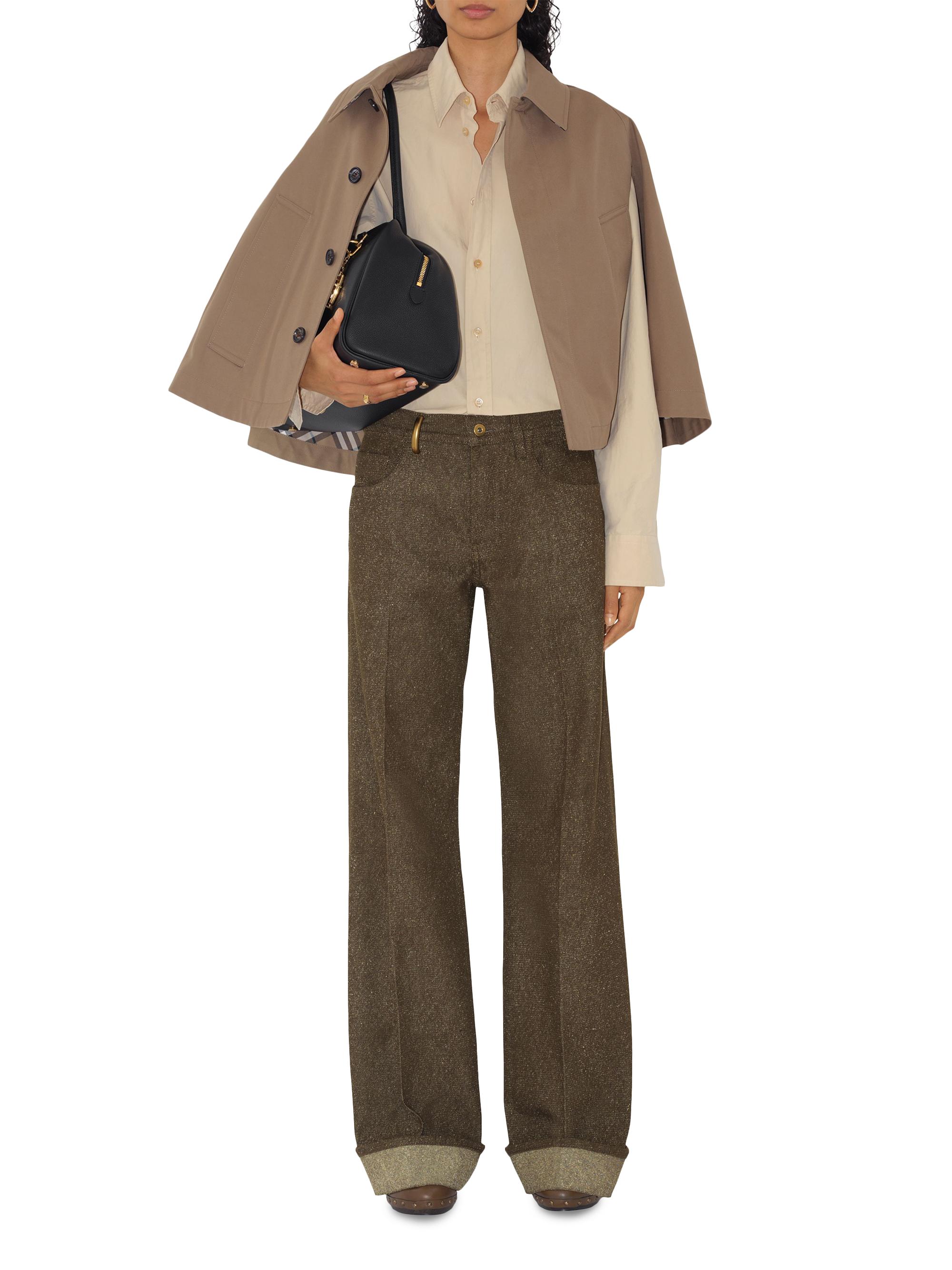 Burberry Check Lined Cotton Short Cape Jacket | Saks Fifth Avenue