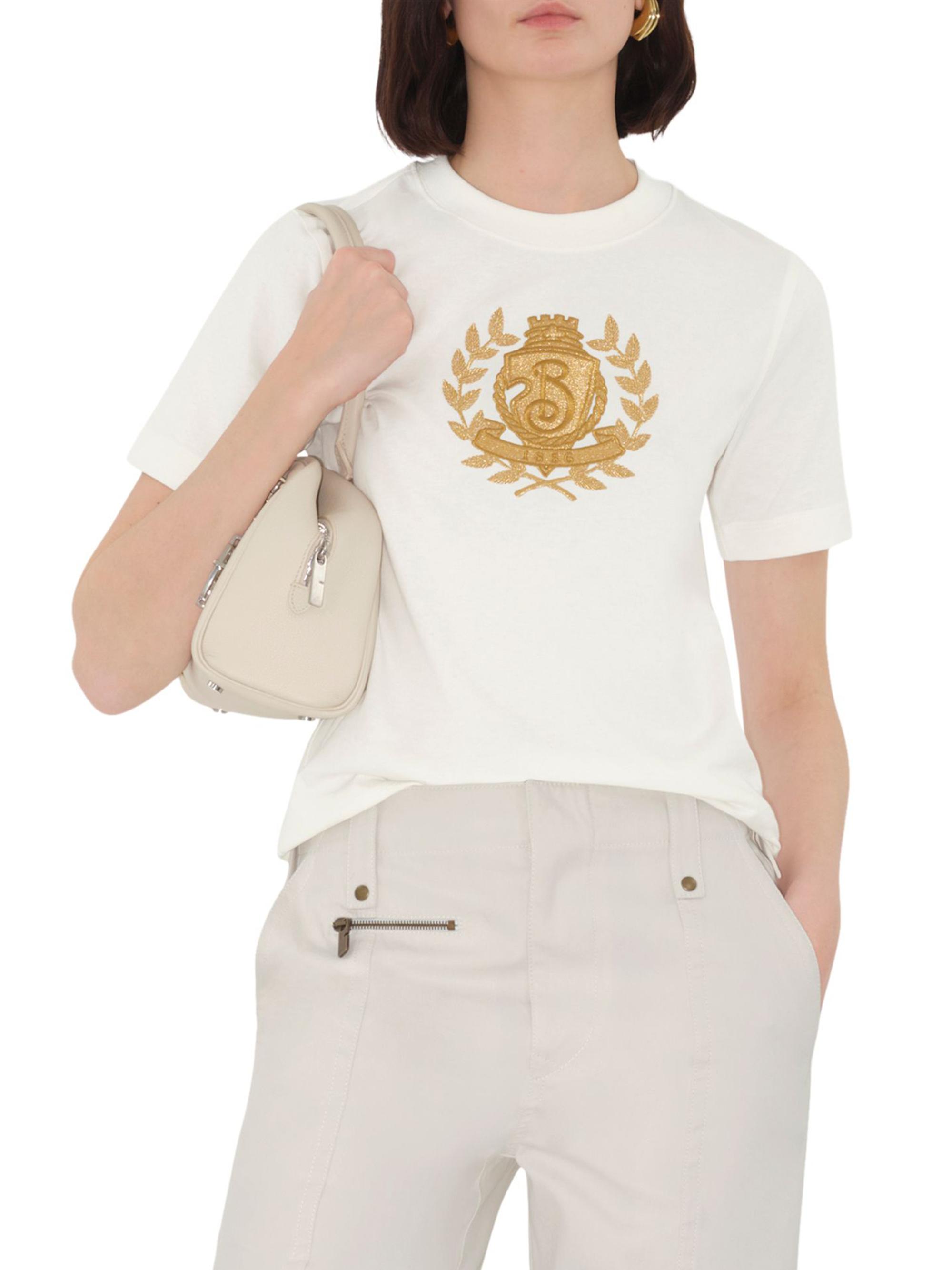 Burberry B Crest Embroidered Cotton T-Shirt | Saks Fifth Avenue