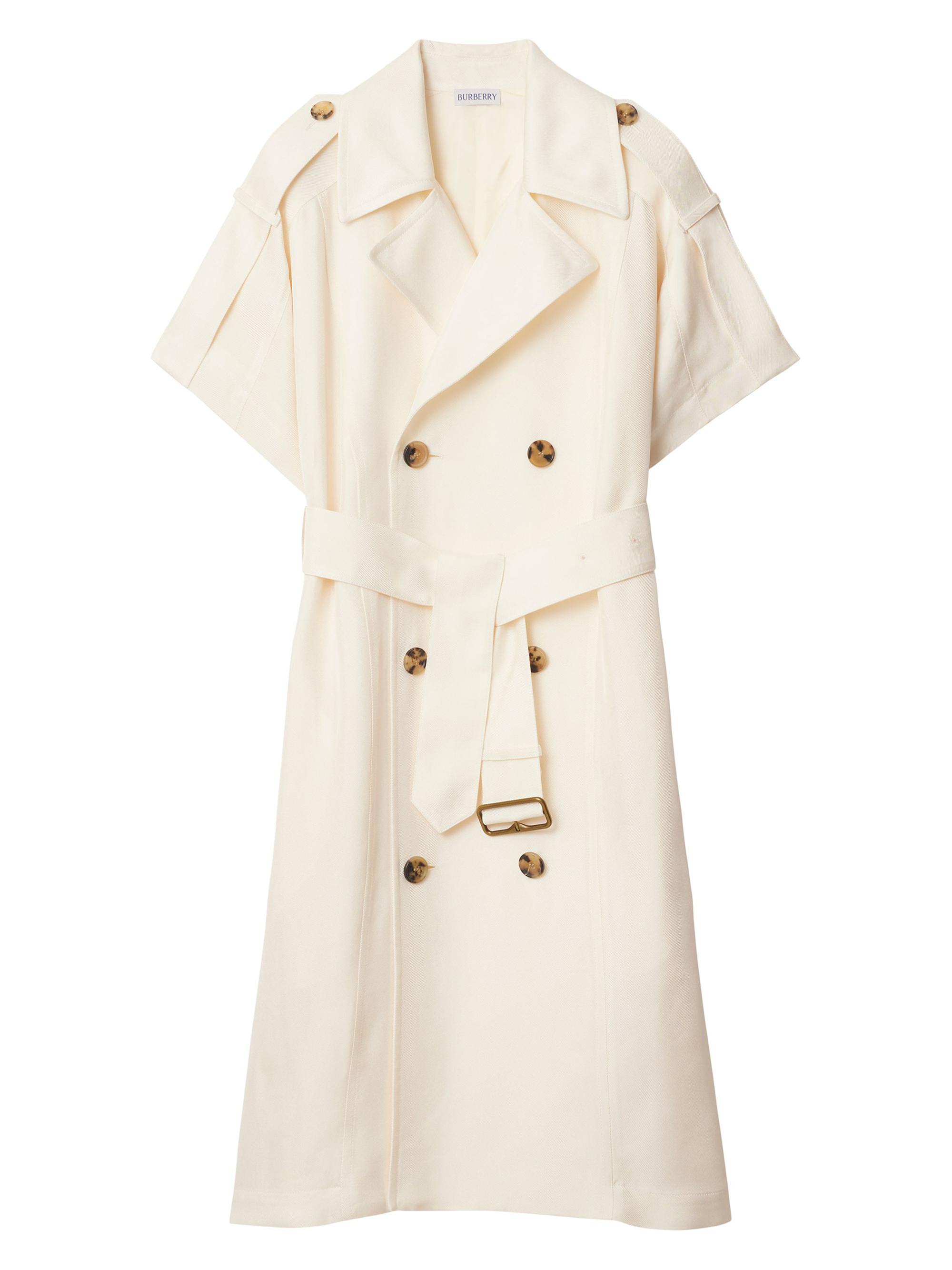 Tie-Waist Double-Breasted Trench Dress
